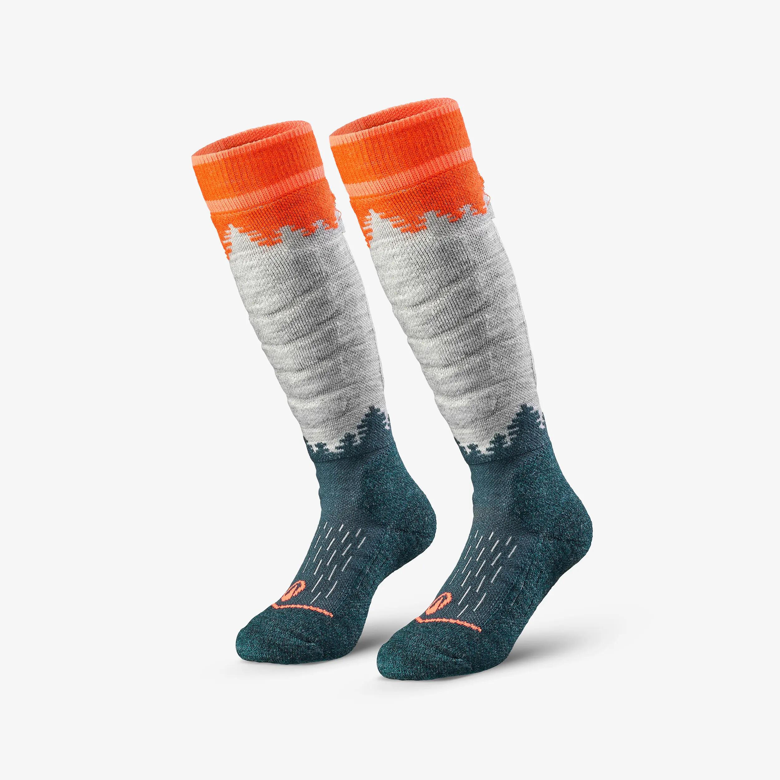 Kids’ Warm Ski Socks x2 pairs, 500 5/17