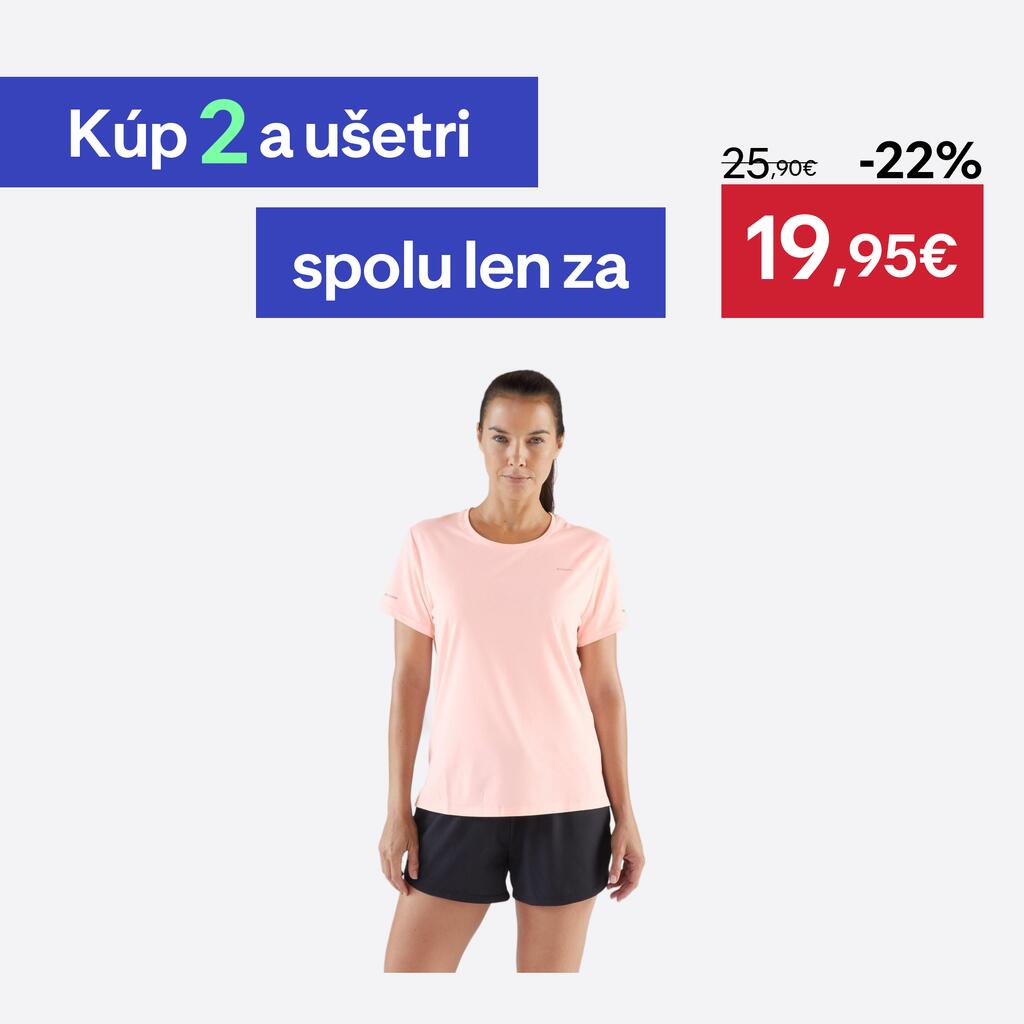 Dámske bežecké tričko Run 500 Dry priedušné ružové