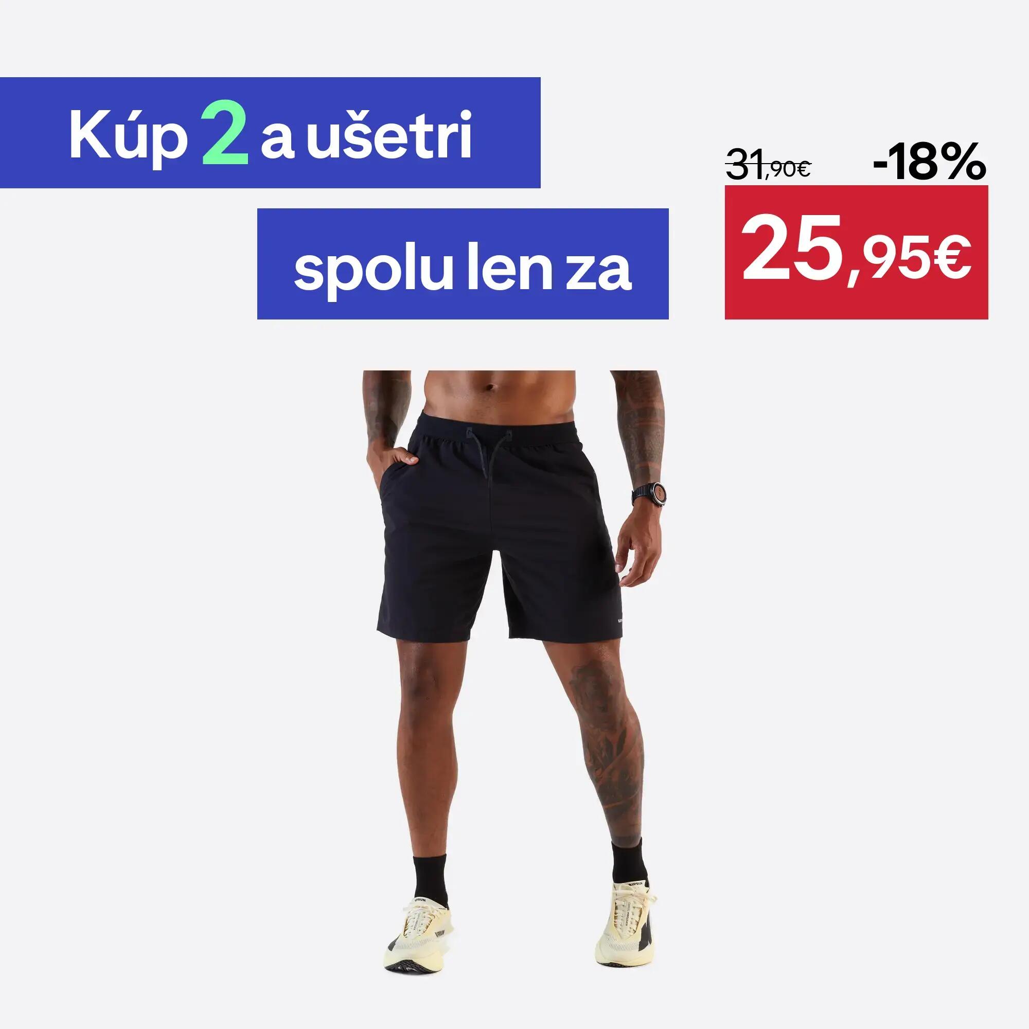 Short de running transpirable negro para hombre Dry+ 14/26