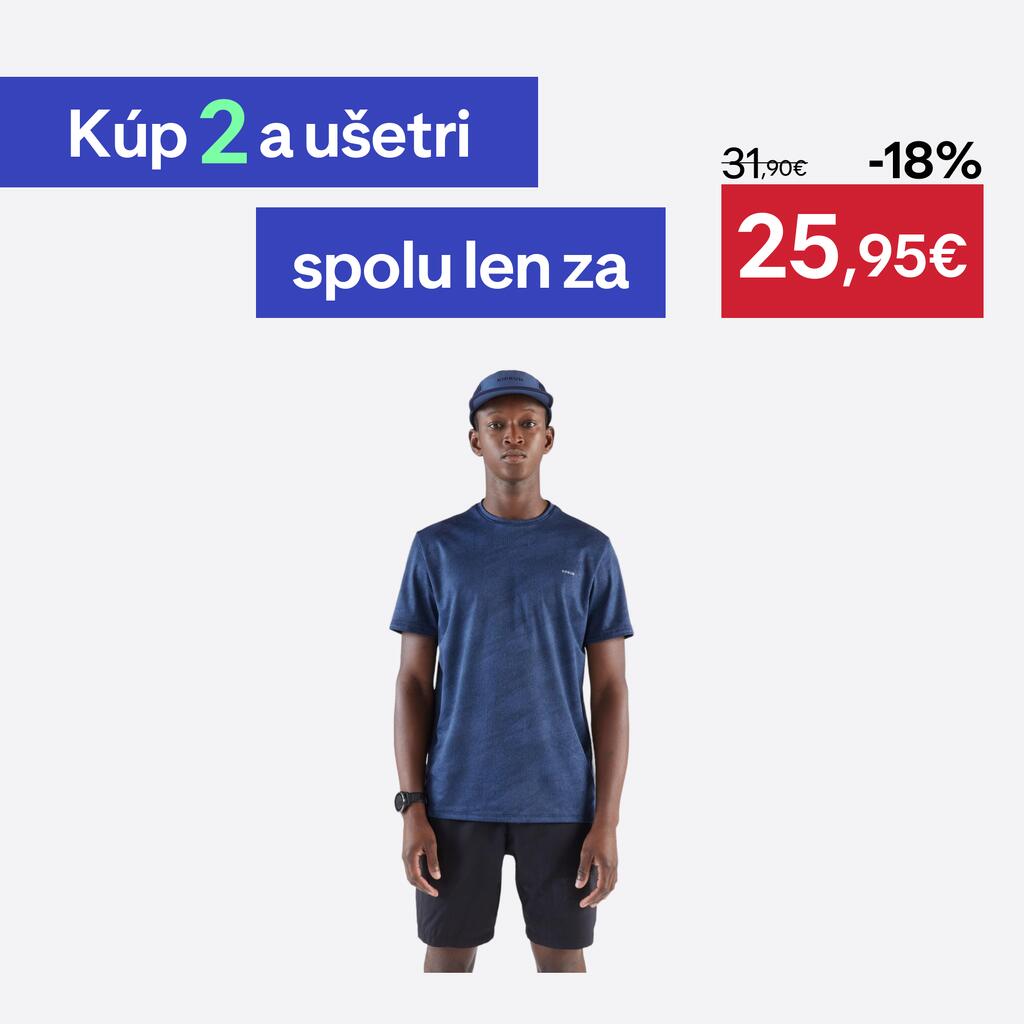 Pánske bežecké tričko Run 500 priedušné modro-čierne