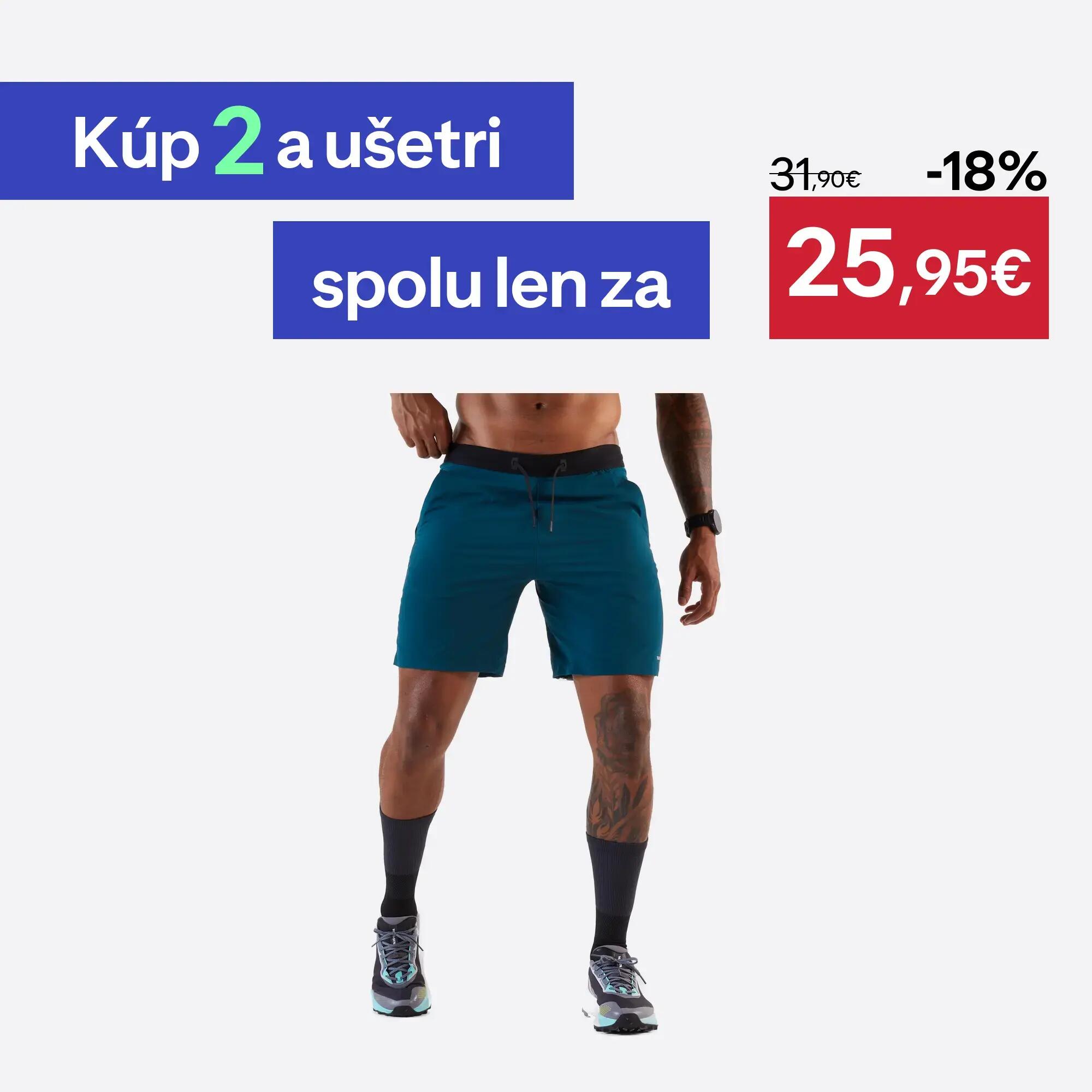 Short de running azul para hombre Kiprun Run 500 Dry 9/14