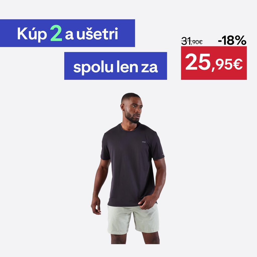 Pánske bežecké tričko Run 500 Dry priedušné čierne