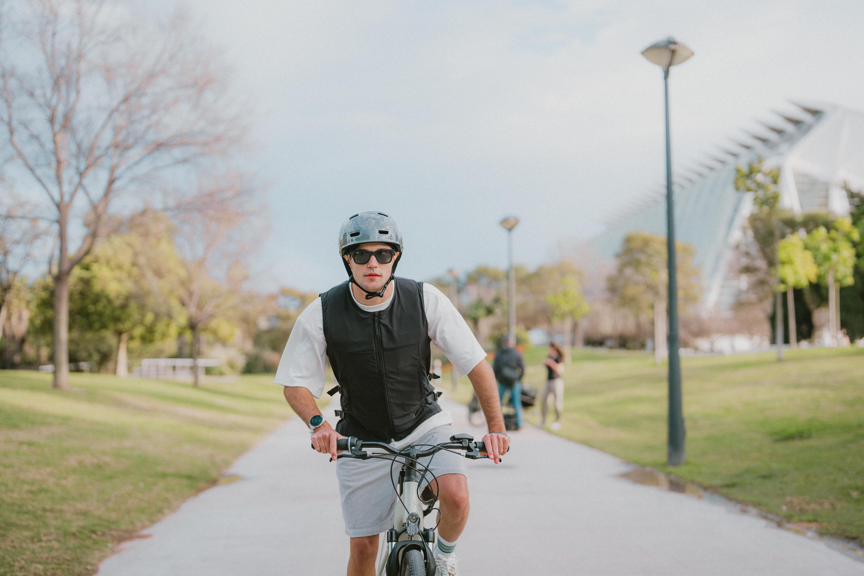 Airbag Weste elektronisch Fahrrad/Scooter Erwachsene schwarz 28/29