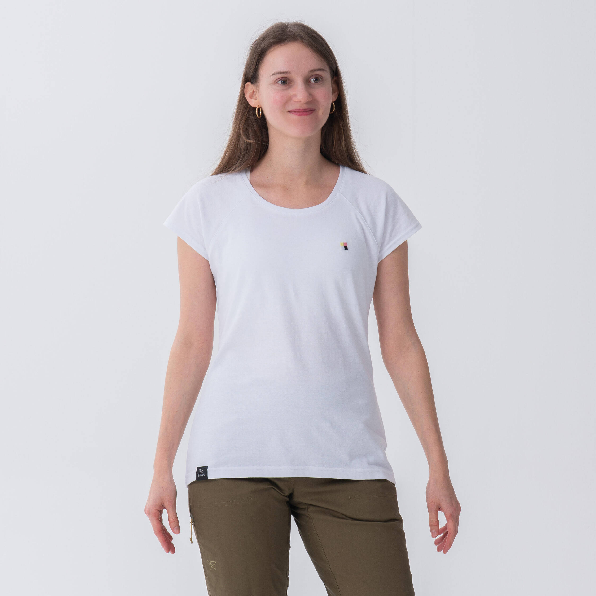 Women’s comfortable climbing t-shirt, Vertika white