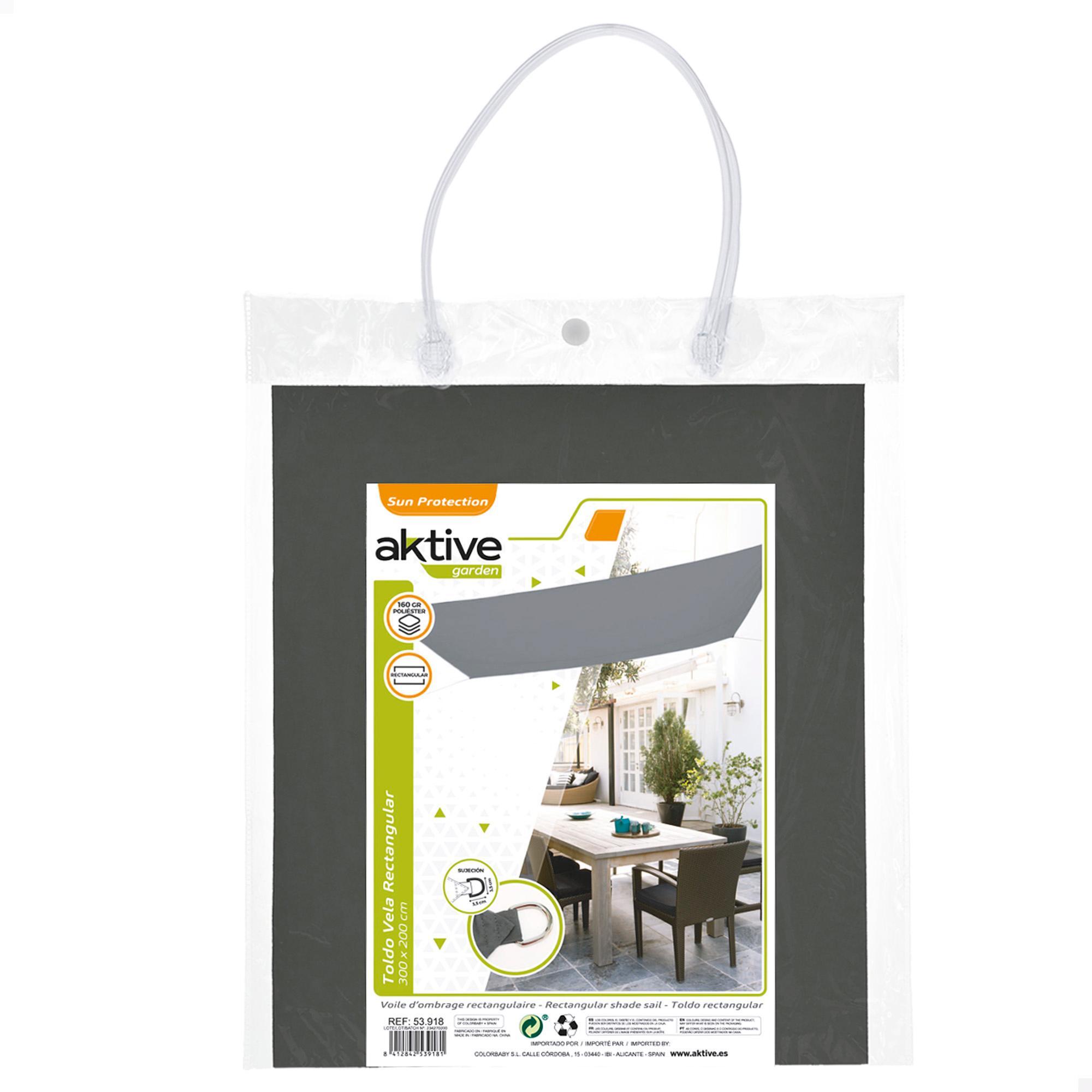 Toldo Sombrero Rectangular Poliester 2X3 CM Gris- CD 3/4
