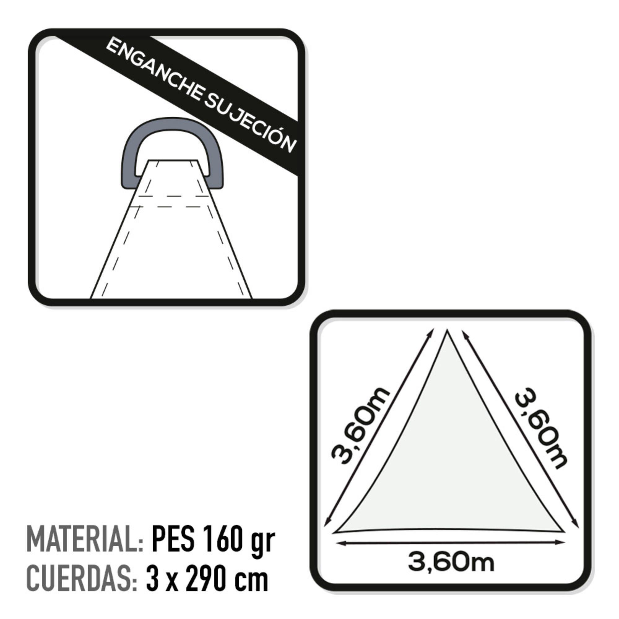 Toldo Sombrero Triangular Poliester 360X360X360 CM Blanco- CD 3/3