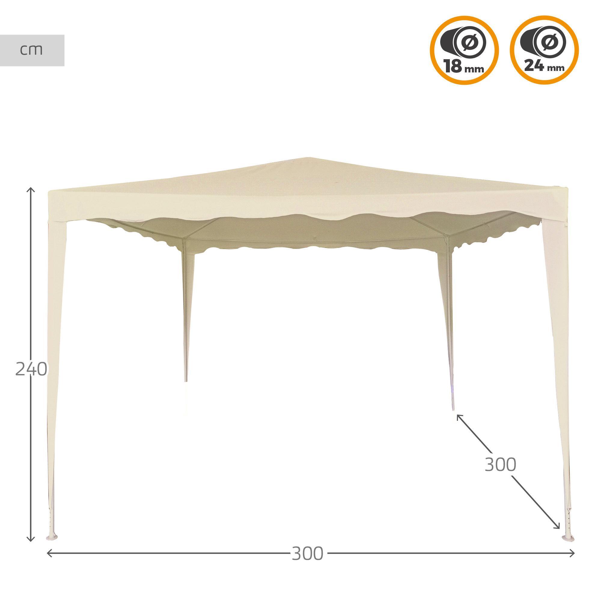 Carpa 300X300X240 cm Poliester Crema -CD 3/6