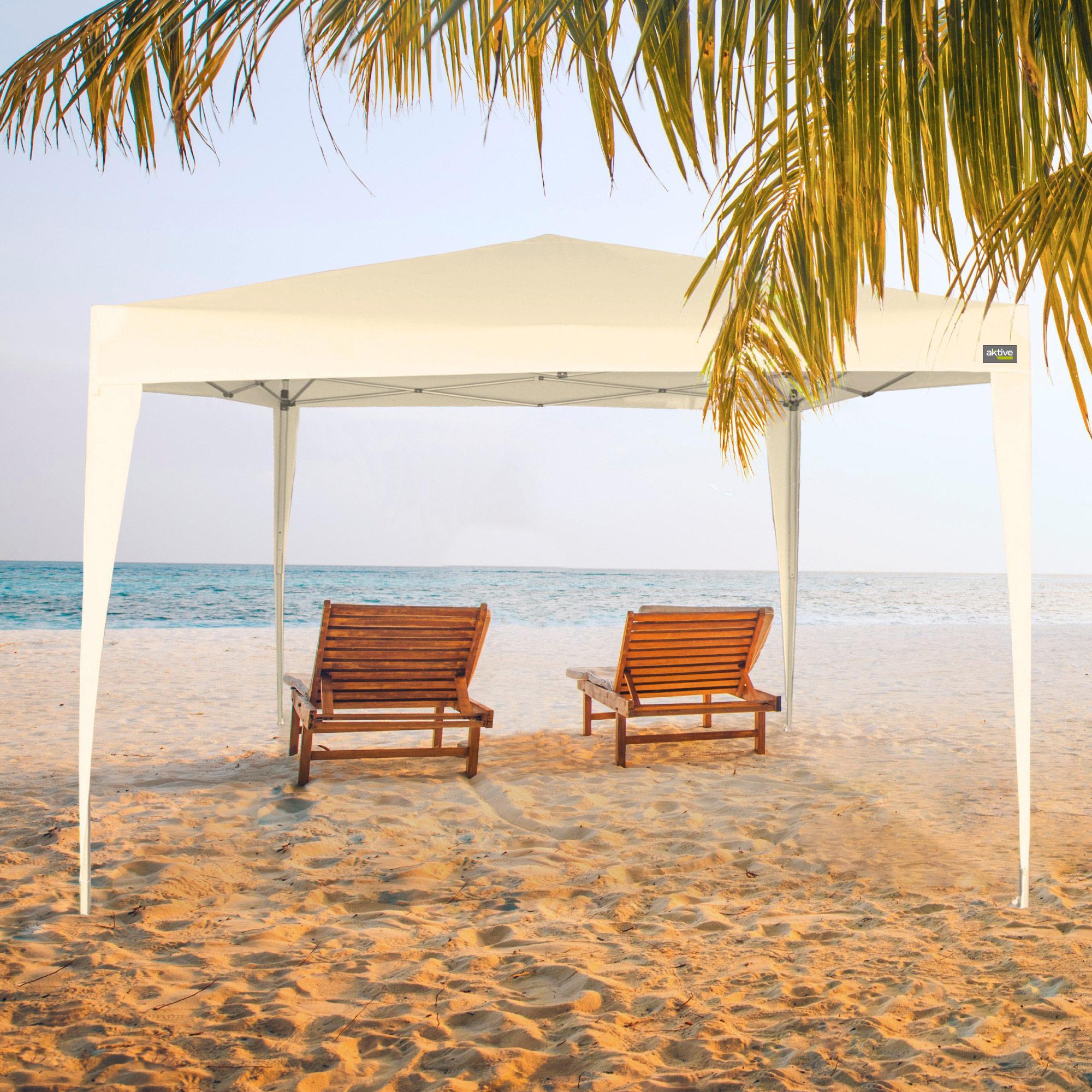 Carpa plegable 300X300X240cm polièster crema CD 5/6