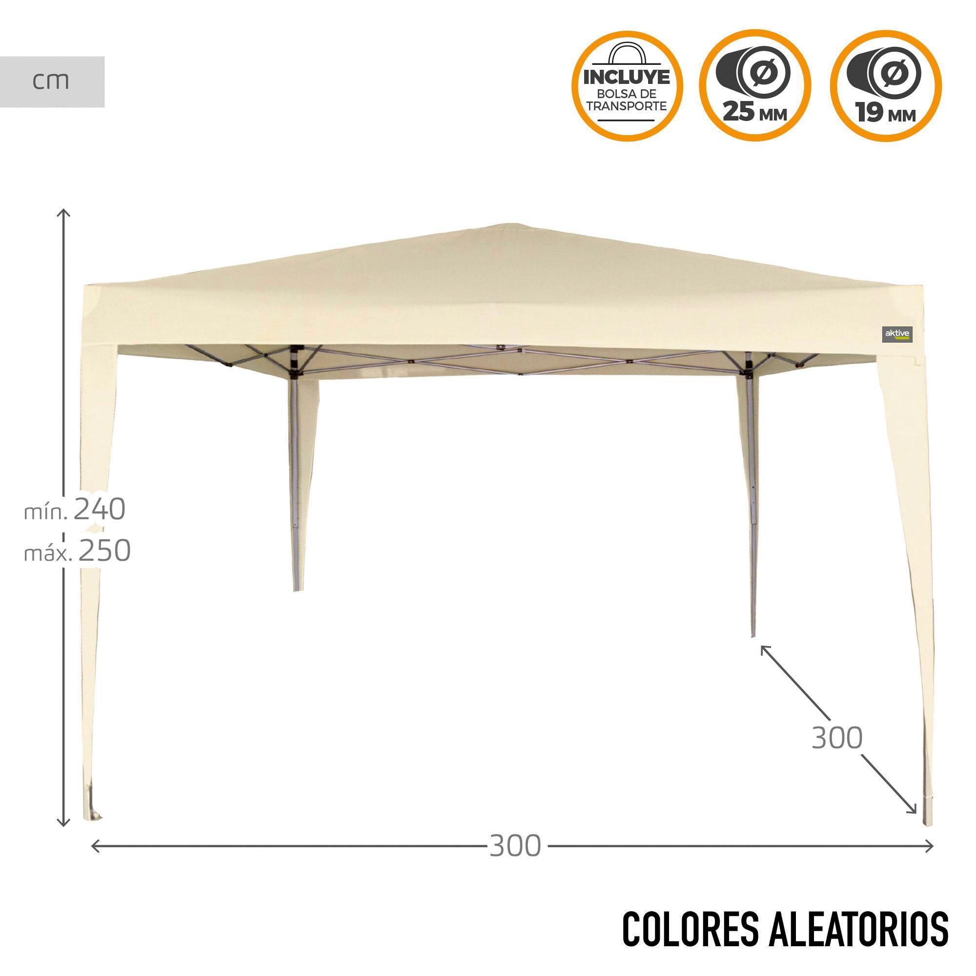 Carpa plegable 300X300X240cm polièster crema CD 2/6