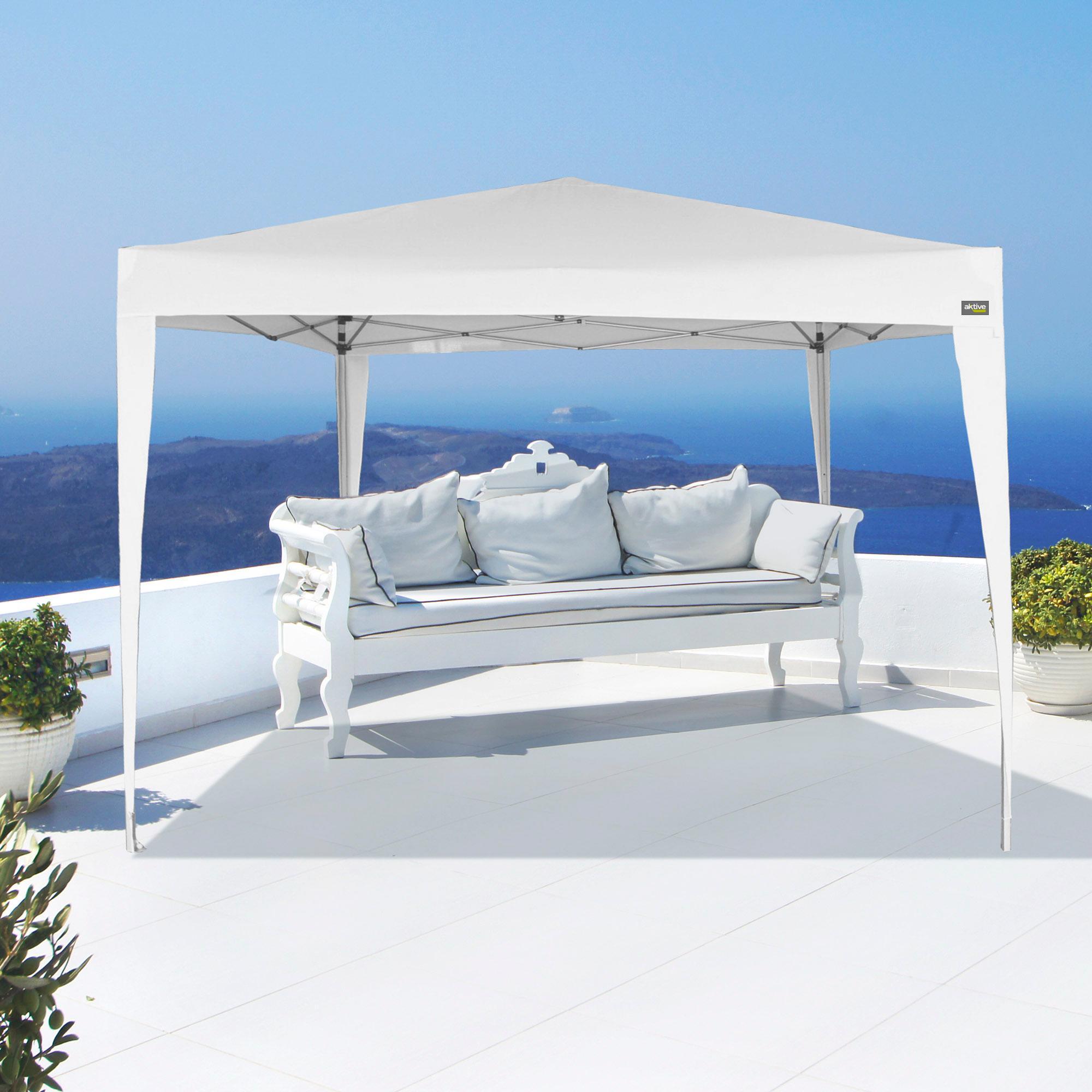 Carpa plegable 300X300X250cm Poliester Blanco -CD 4/6