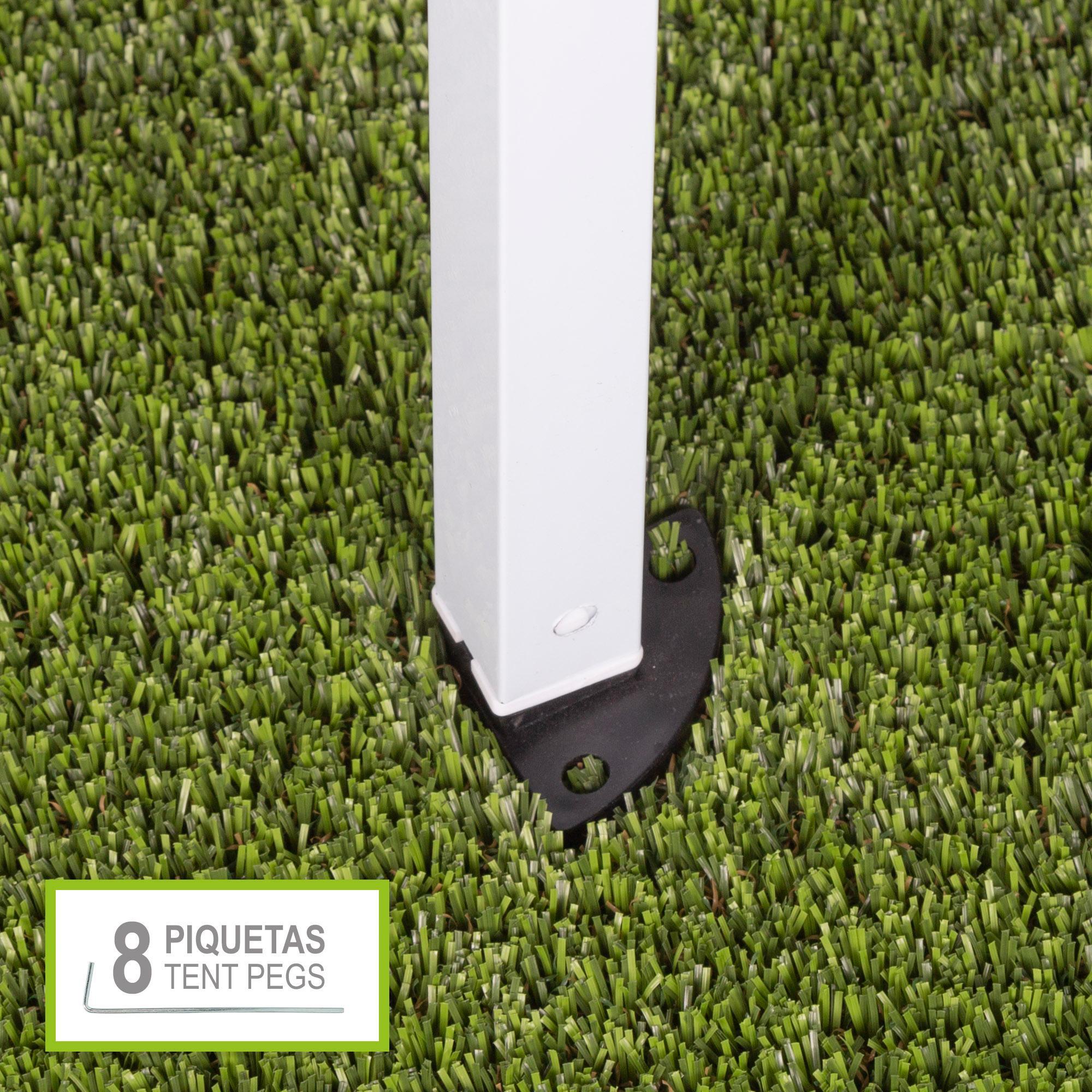 Carpa plegable 300X300X250cm Poliester Blanco -CD 6/6