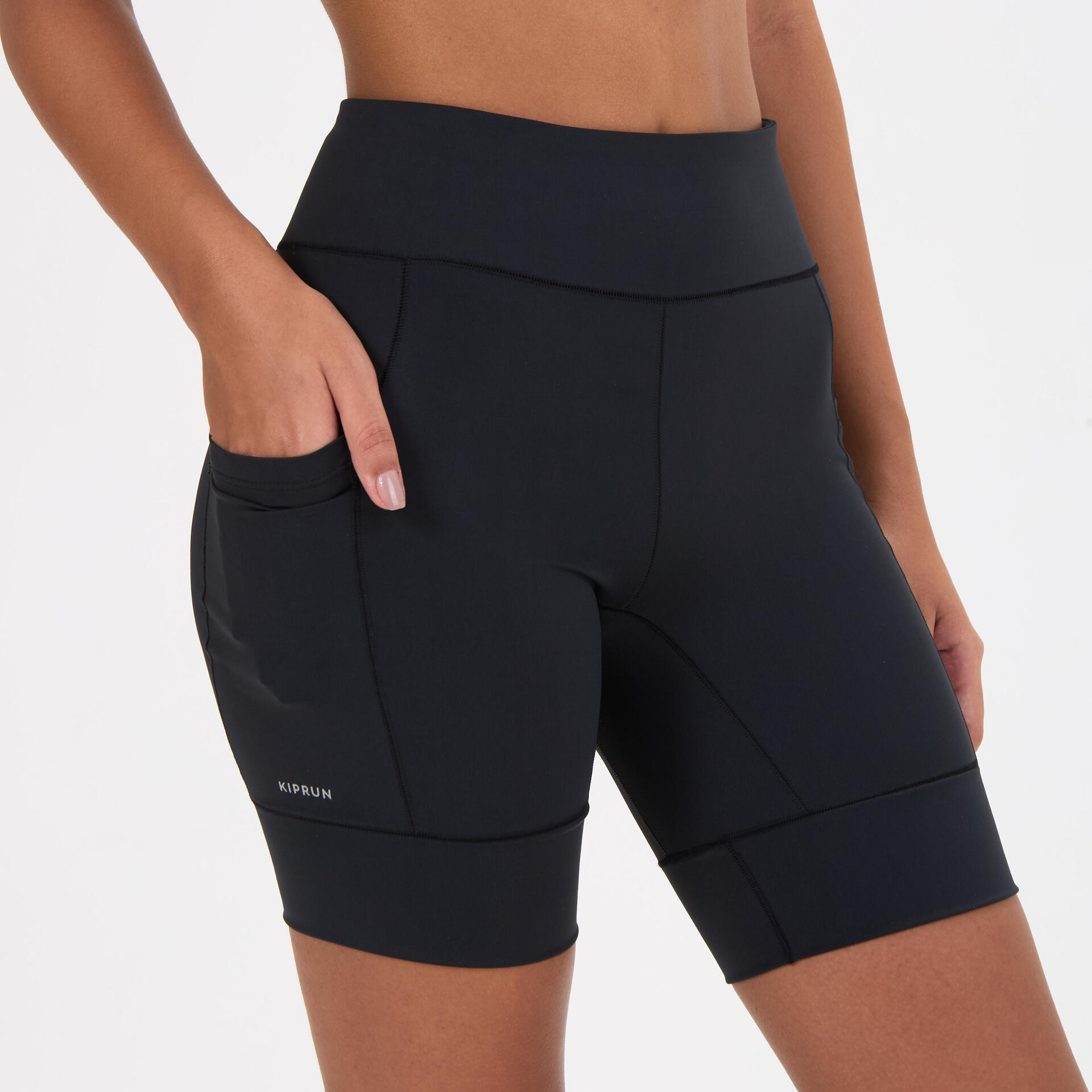 Short Feminino de Corrida Mid Tight 500 Kiprun Preto