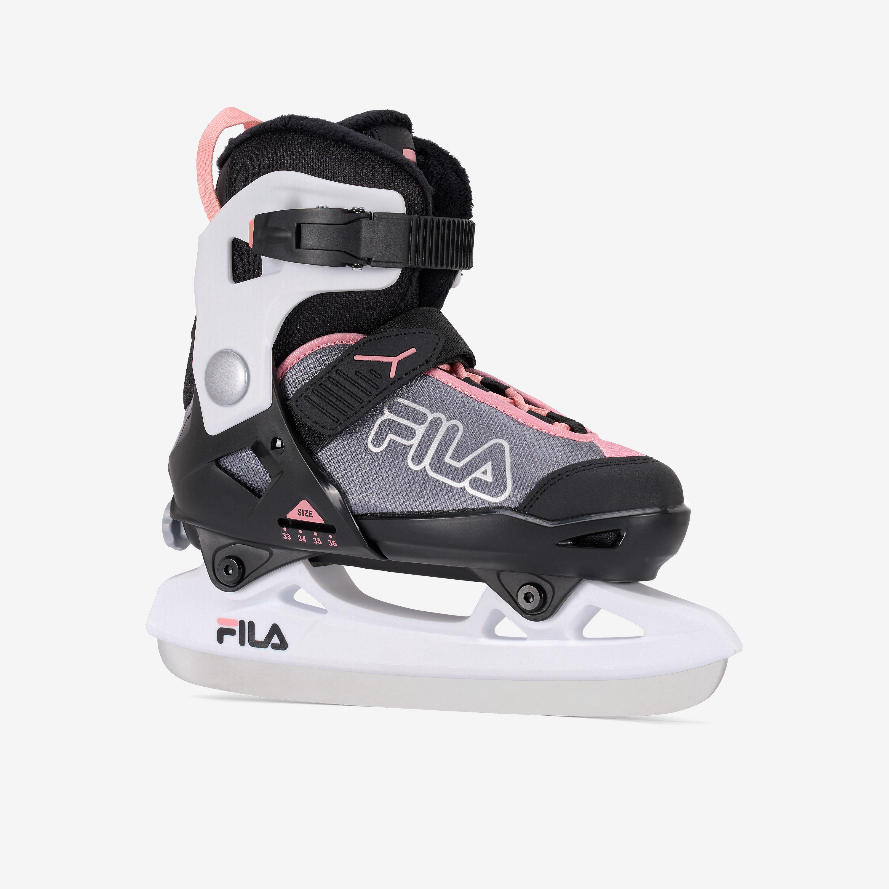 Patine gheață FIT FILA gri roz Copii