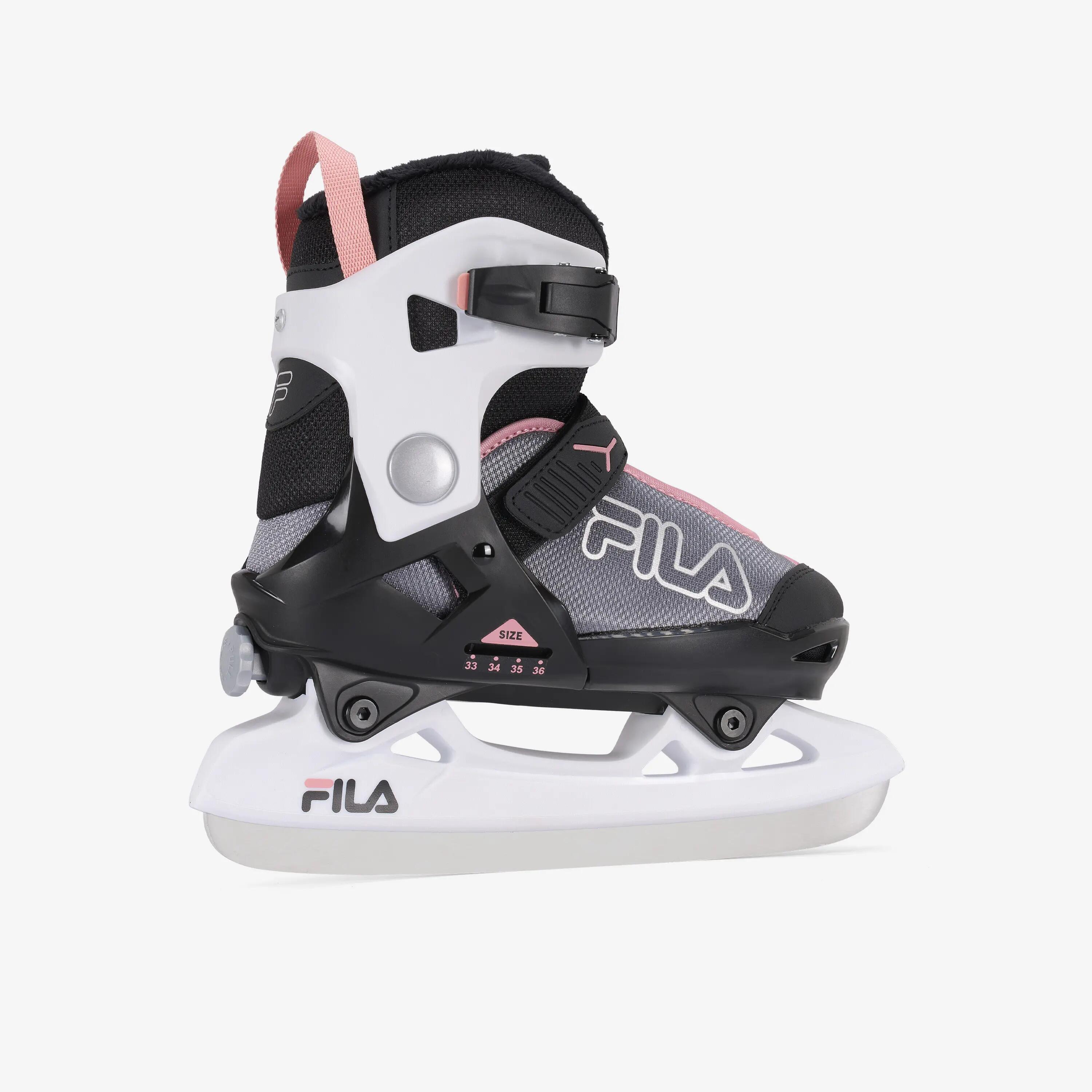 Pattino da ghiaccio bambino FIT FILA grigio-rosa 3/6