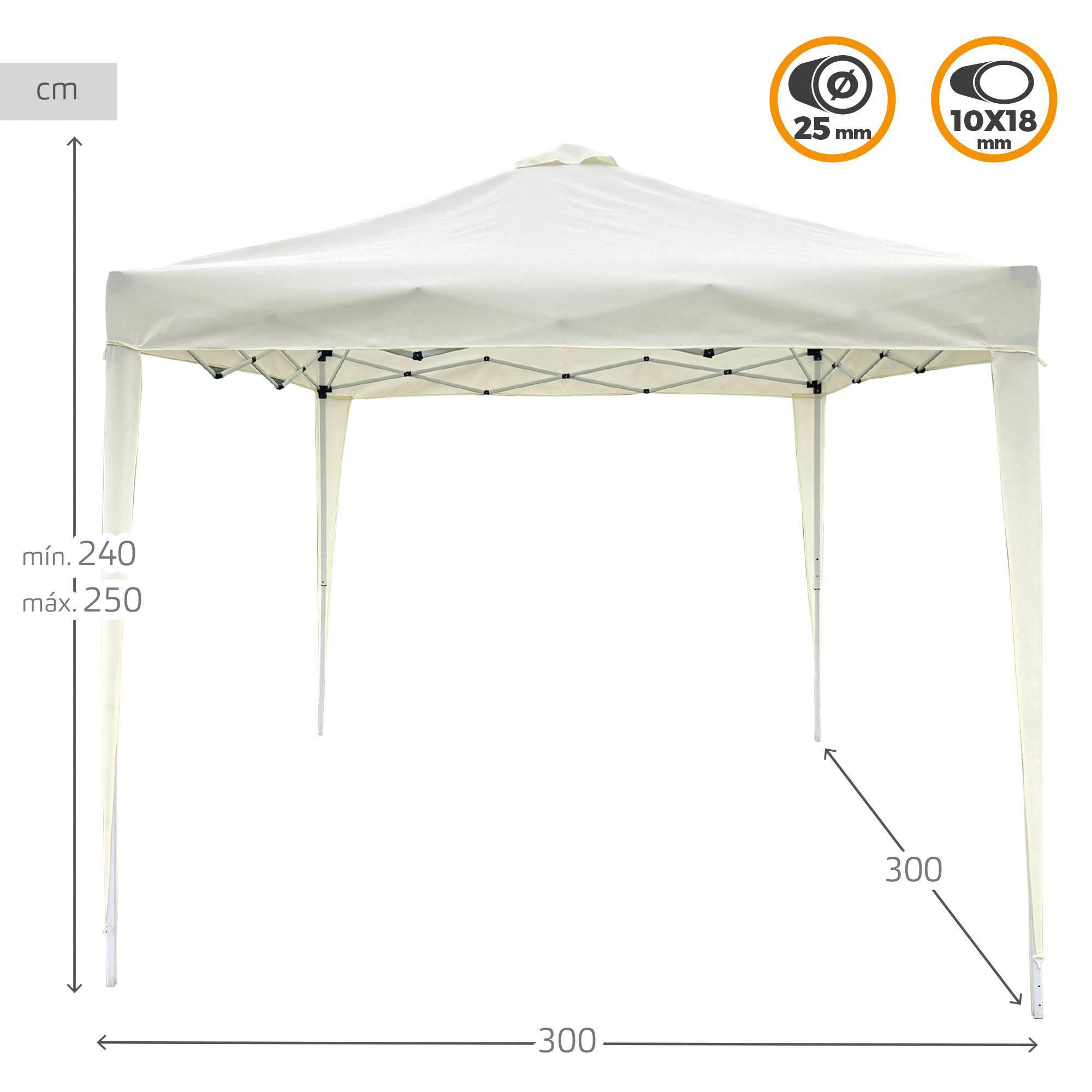 Carpa Plegable 300X300X240 con chimenea MAX-AIR CM Blanco - CD 3/6