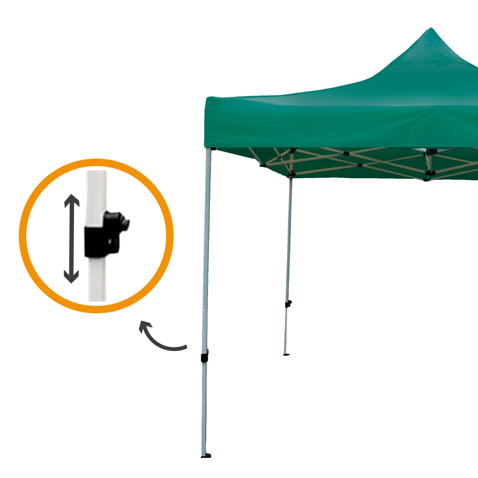 Carpa Plegable Altura Ajustable 3X3XH2,2/3,2M Verde - CD 4/6