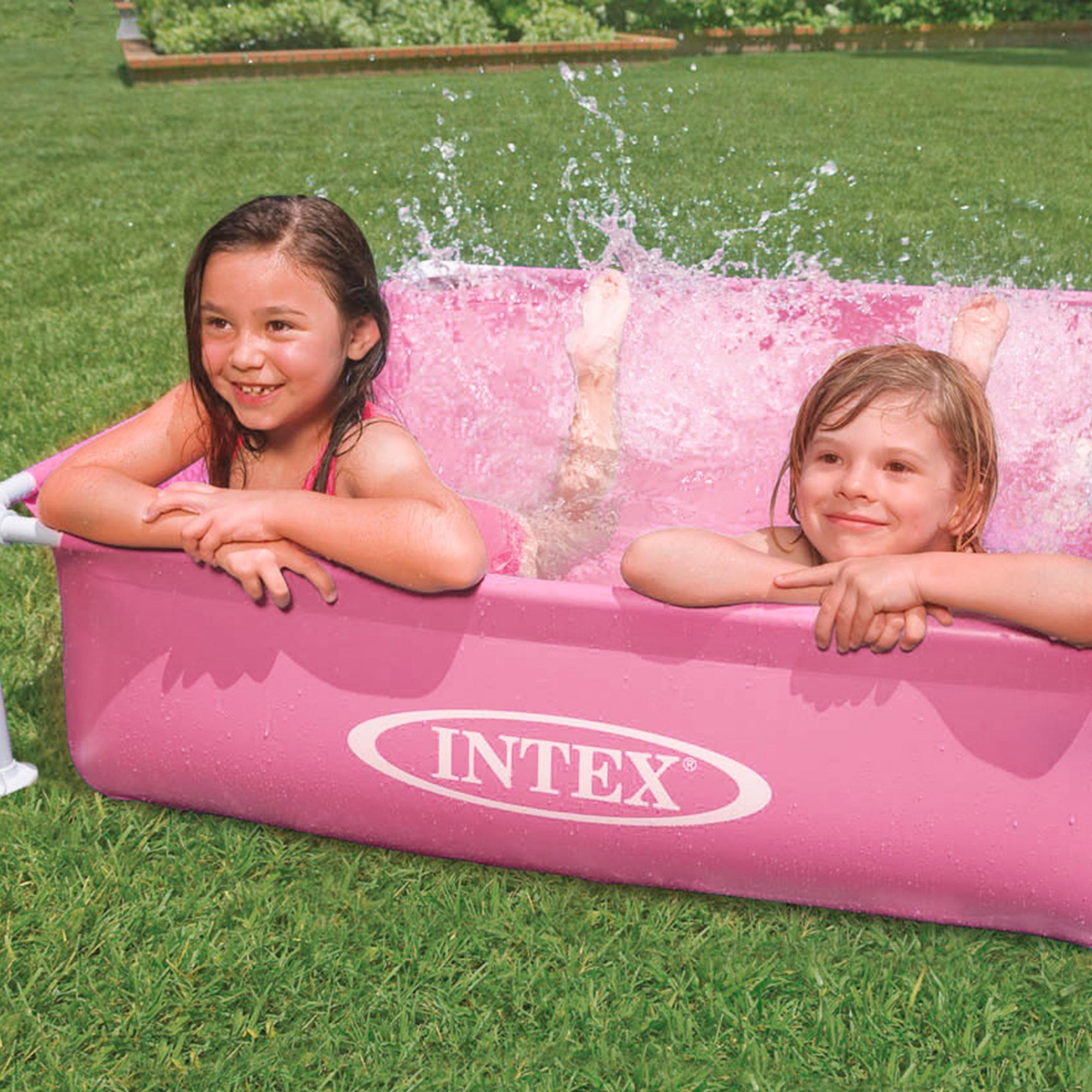 Piscina Mini Frame 122X122X30CM Rosa +2AÑOS -CD 3/6