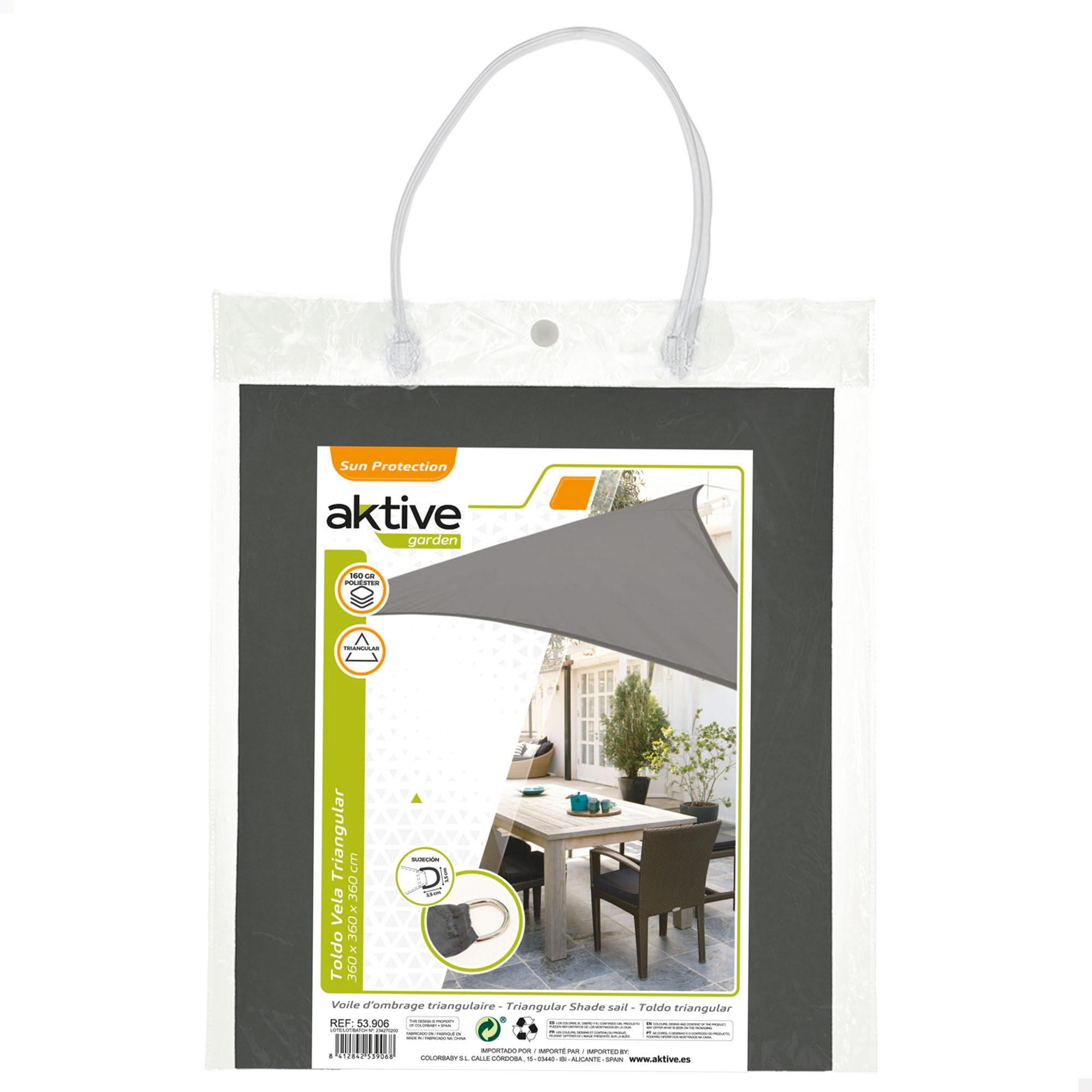 Toldo vela de sombreo triangular Aktive Garden gris antracita - CD 2/4