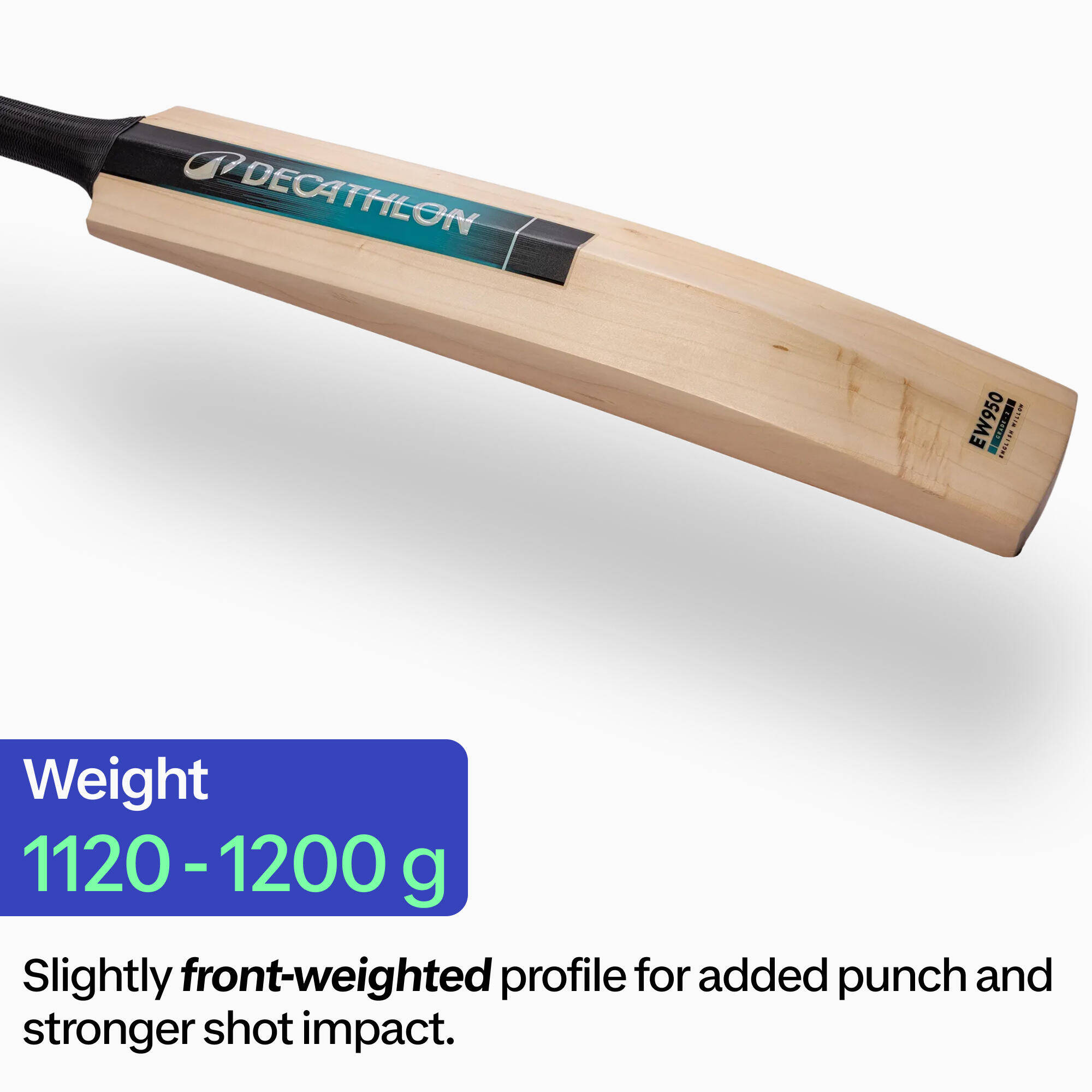 Cricket English Willow Bat SH EW950 Grade 2 - Black & Blue -  4