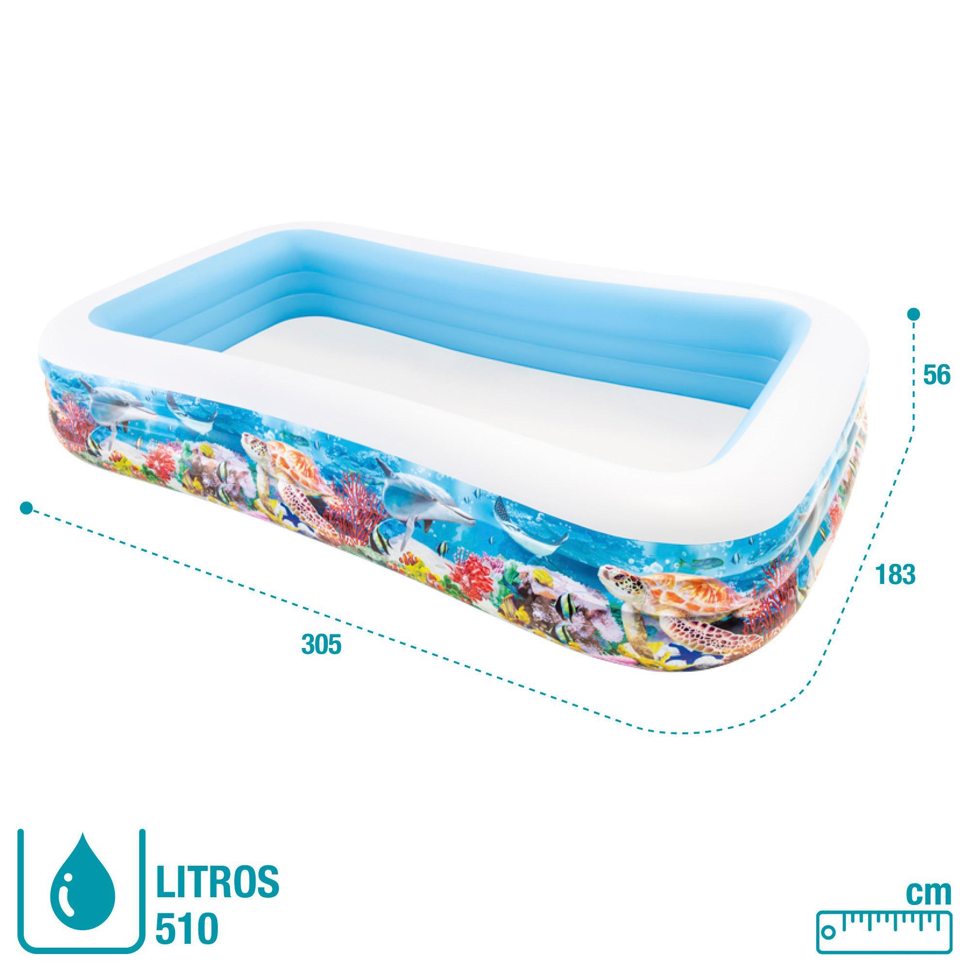 Piscina Hinchable Tropical 305X183X56CM - 1050 L Multicolorido -CD 4/7