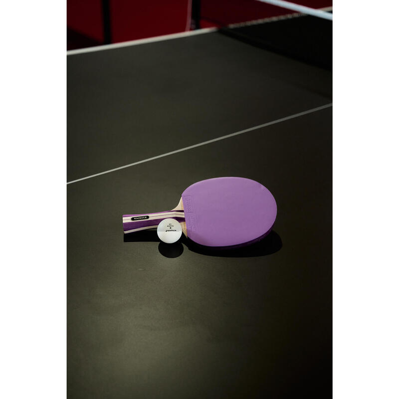Raket + Top Seti - ITTF Okul/Kulüp - 4 Yıldız - Mor/Mavi - TTR 130 Spin