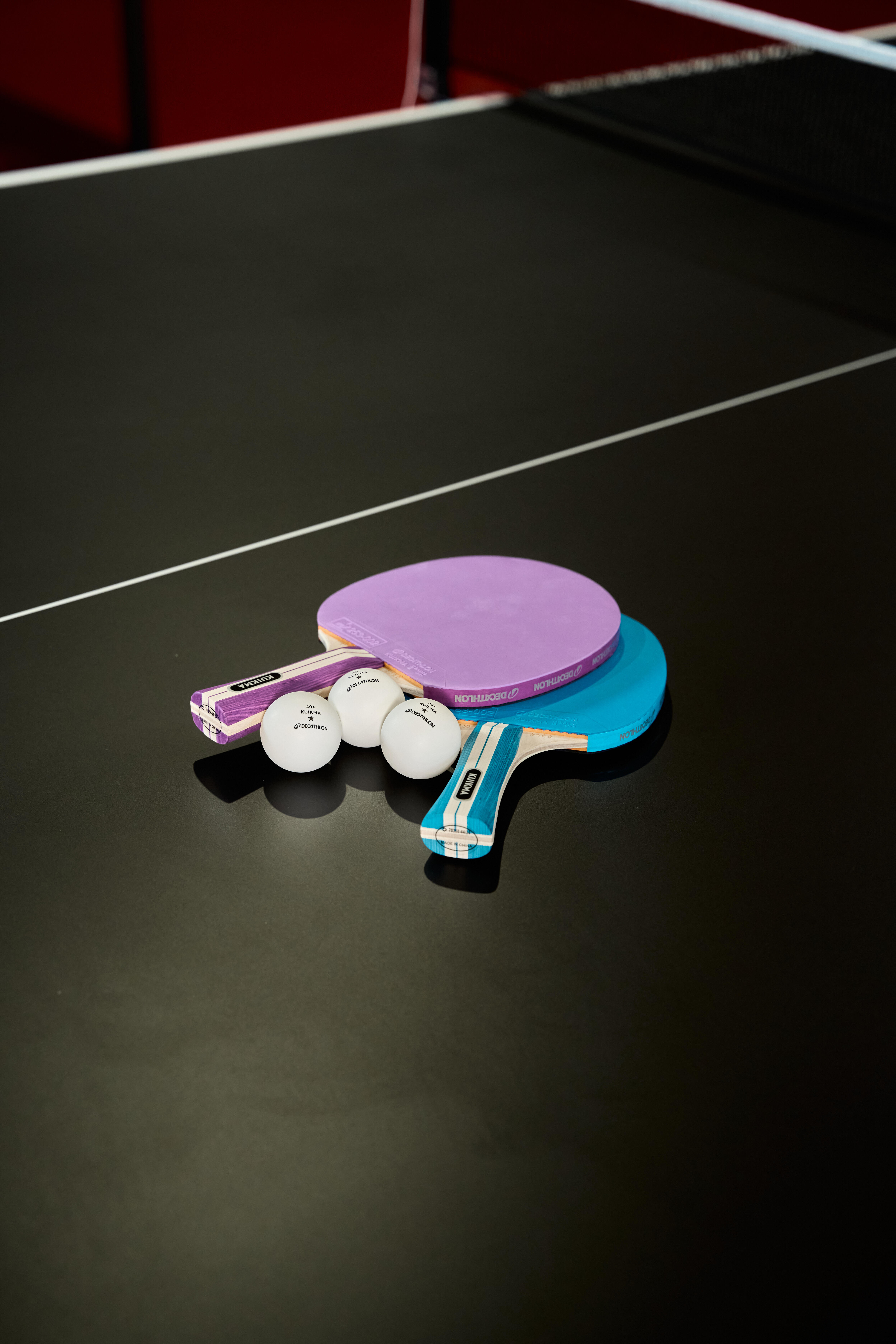 Set of 2 Table Tennis Paddles + 4 Balls, TTR 130 4* Spin - KUIKMA