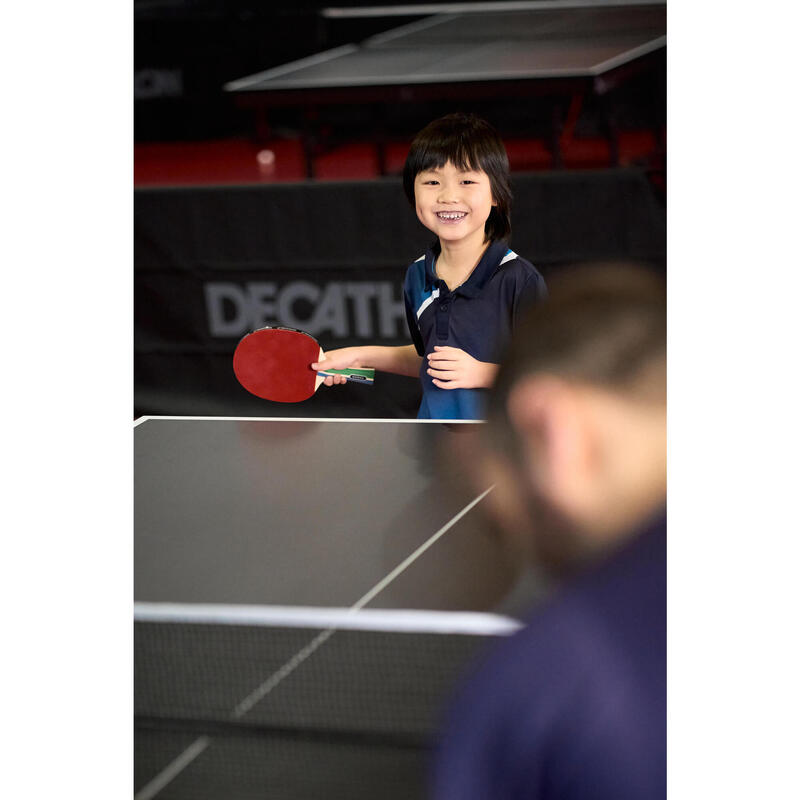 Masă de tenis de masă de interior compactă cu filet inovator, TTT 130.2 Albastru