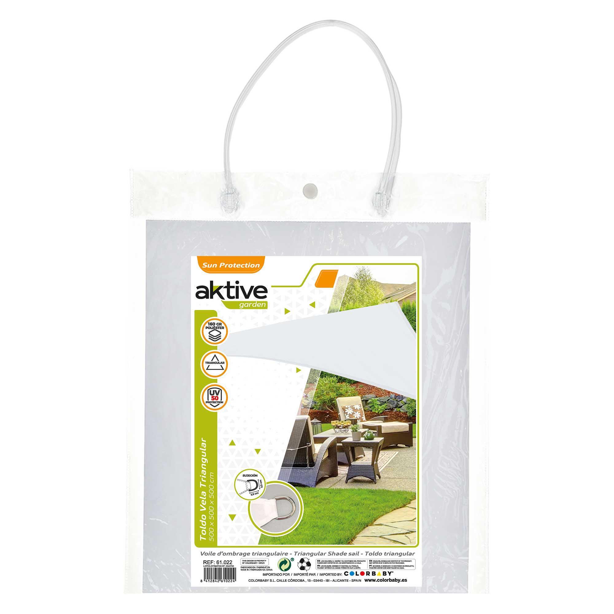Toldo Sombrero Prot UV50 Triangular 500X500X500 CM Blanco -CD 3/3
