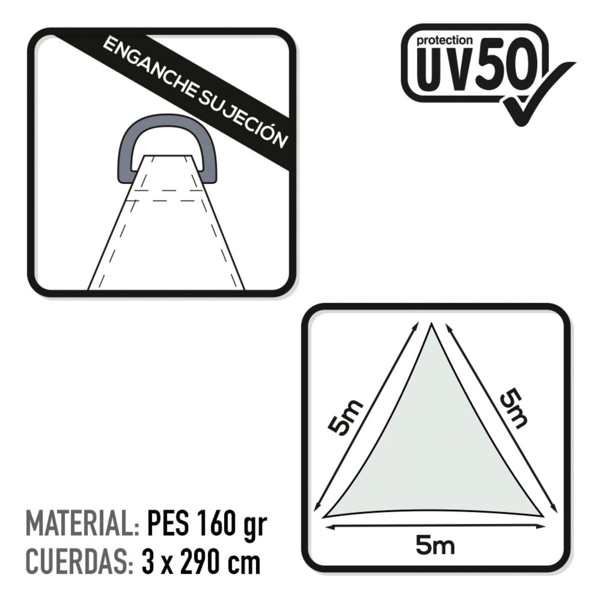Toldo Sombrero Prot UV50 Triangular 500X500X500 CM Blanco -CD 2/3