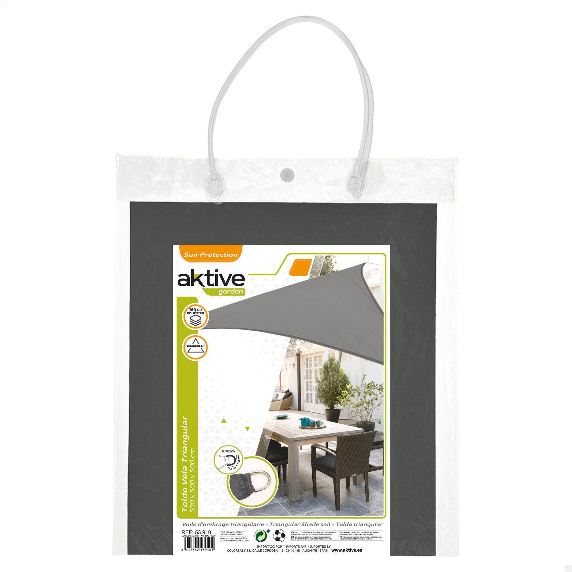 Toldo Sombrero Triangular Poliester 5X5X5 M Antracita -CD 4/4