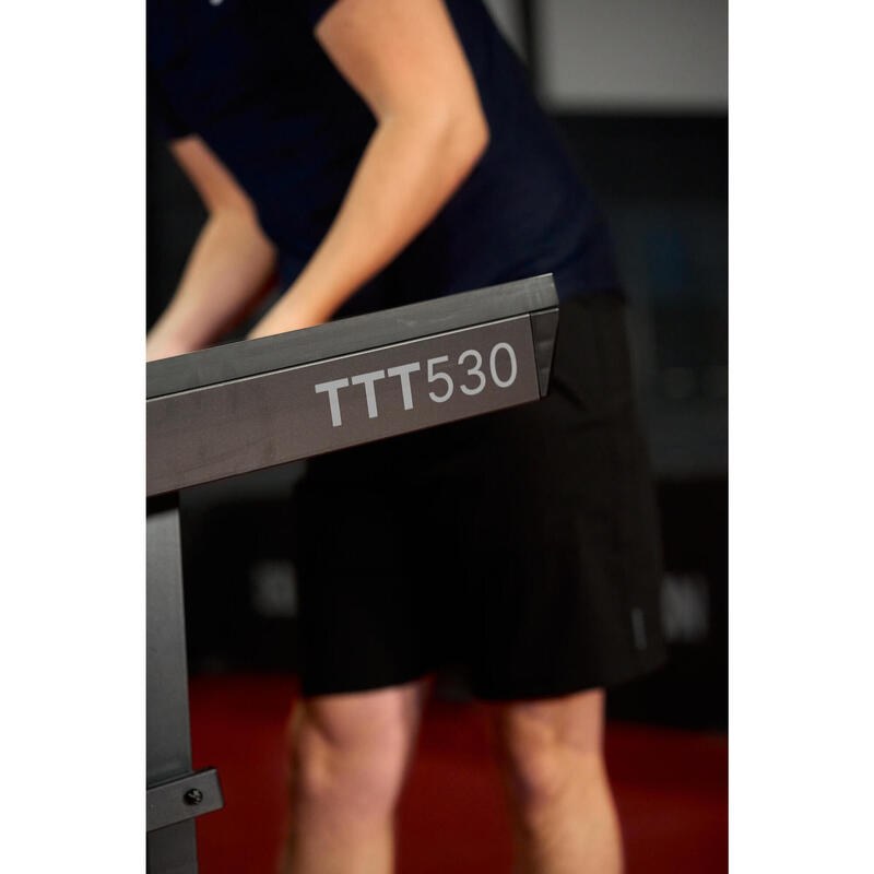 Masă de tenis de masă de interior compactă pentru competiție ITTF, TTT 530 Negru