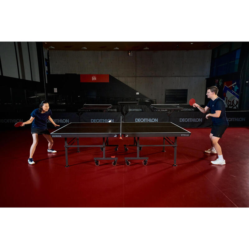 Masă de tenis de masă de interior compactă pentru competiție ITTF, TTT 530 Negru