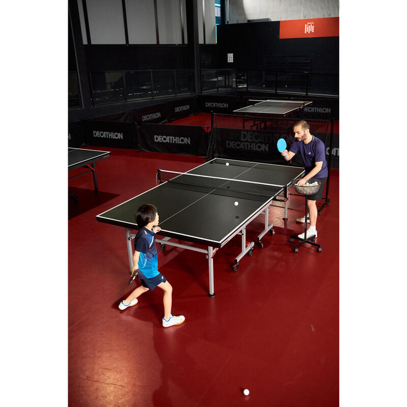 Masă de tenis de masă de interior compactă cu filet inovator, TTT 130.2 Albastru