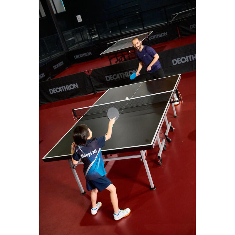 Masă de tenis de masă de interior compactă cu filet inovator, TTT 130.2 Albastru