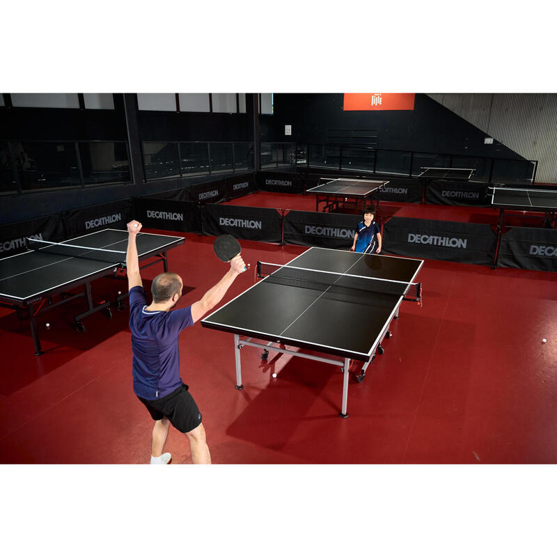 Masă de tenis de masă de interior compactă cu filet inovator, TTT 130.2 Albastru