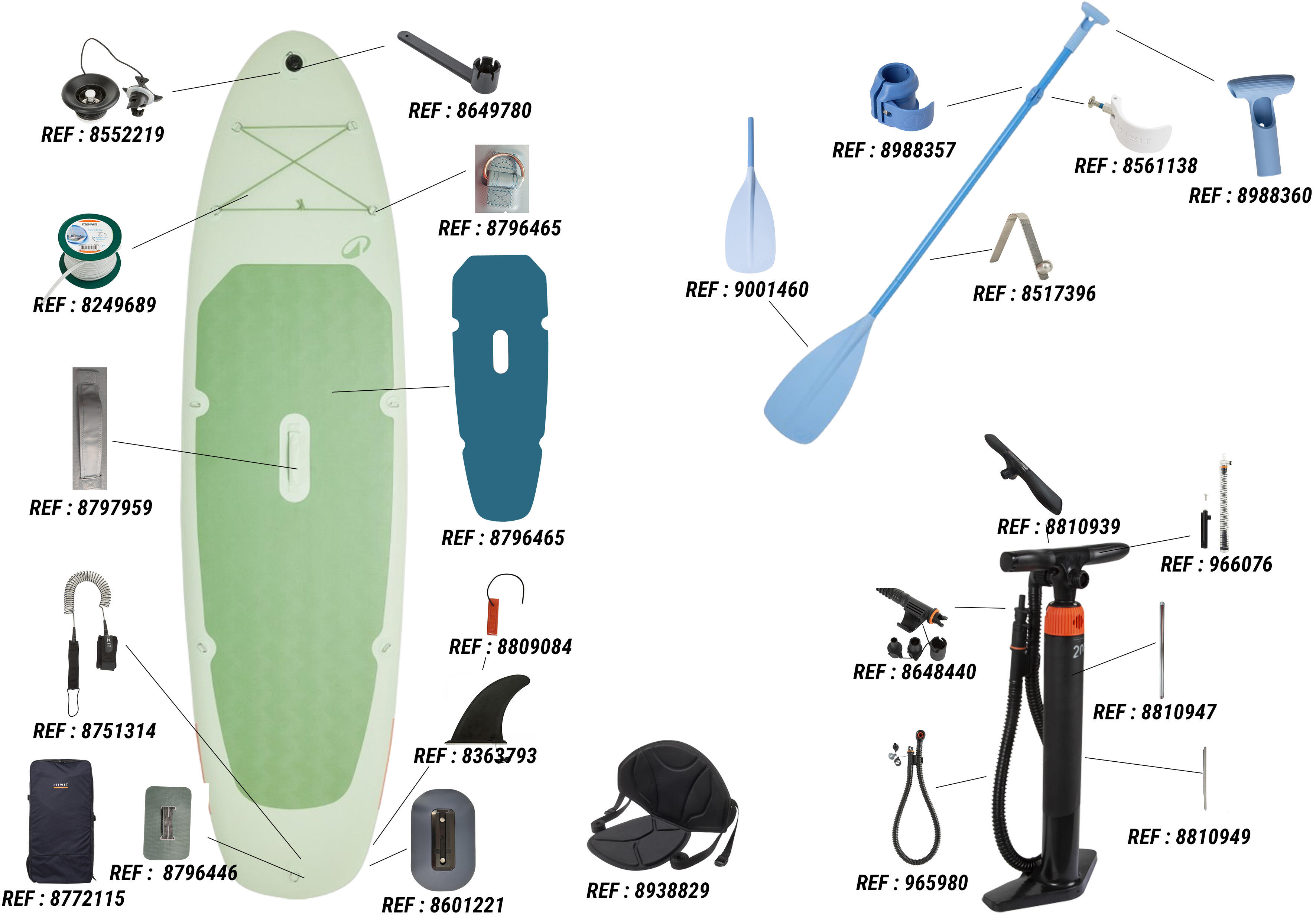 Convertible Stand-Up Paddleboard Pack, 100  - DECATHLON