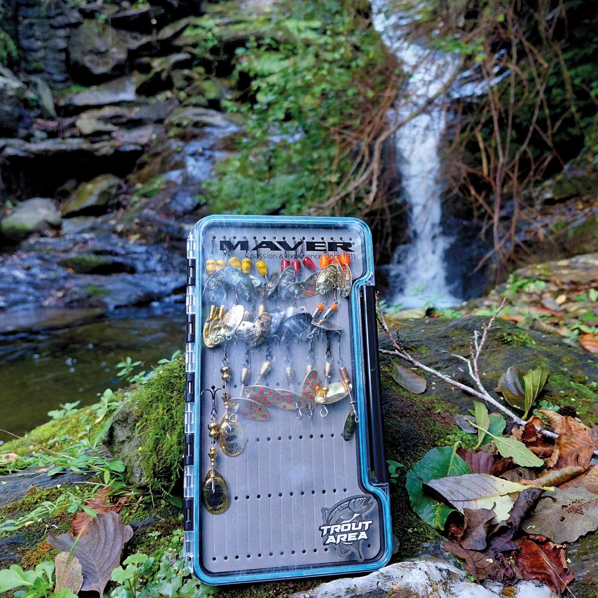 Scatola pesca trout area mosca Maver EVA BOX RECAST SPOON trasparente 18x10 3/4