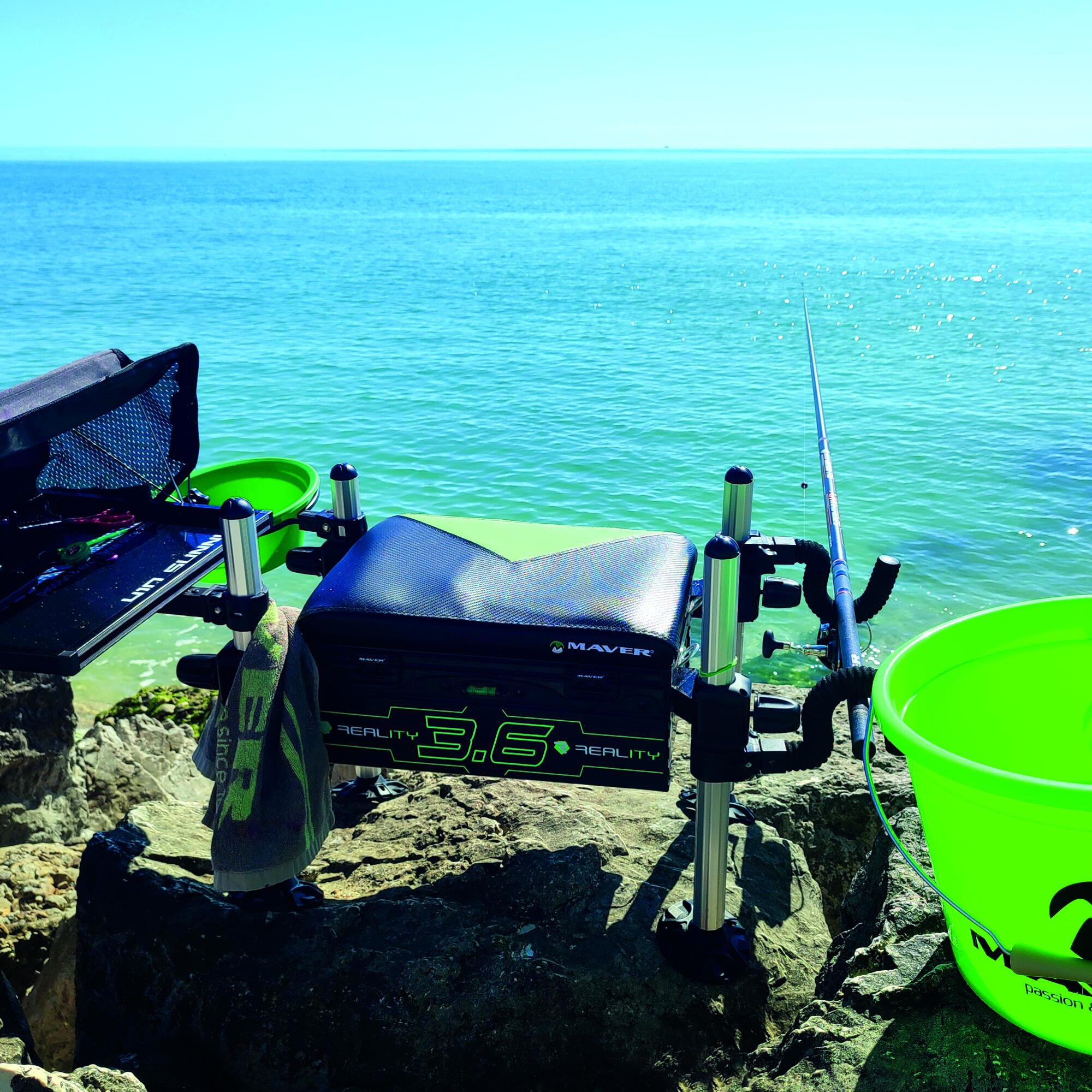Panchetto pesca colpo mare Maver REALITY EASY SEAT BOX  gambe 36mm 4/5