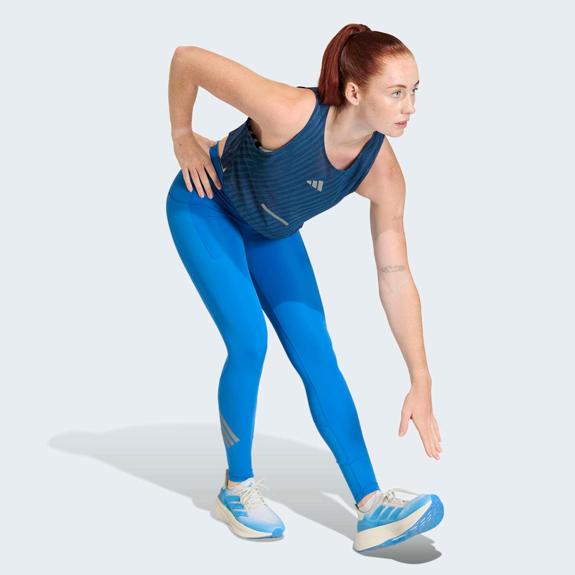 Legging de running confortable taille haute femme, adidas ADI365 bleu 5/7