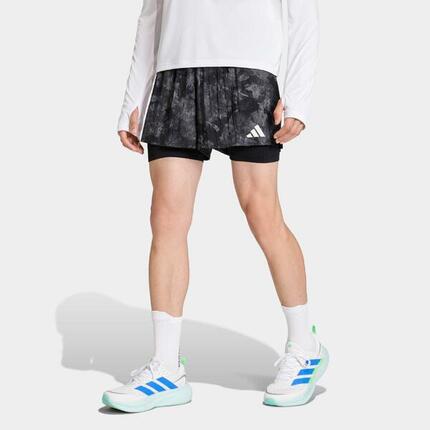 Short 2 en 1 running, Adidas ADI365 noir