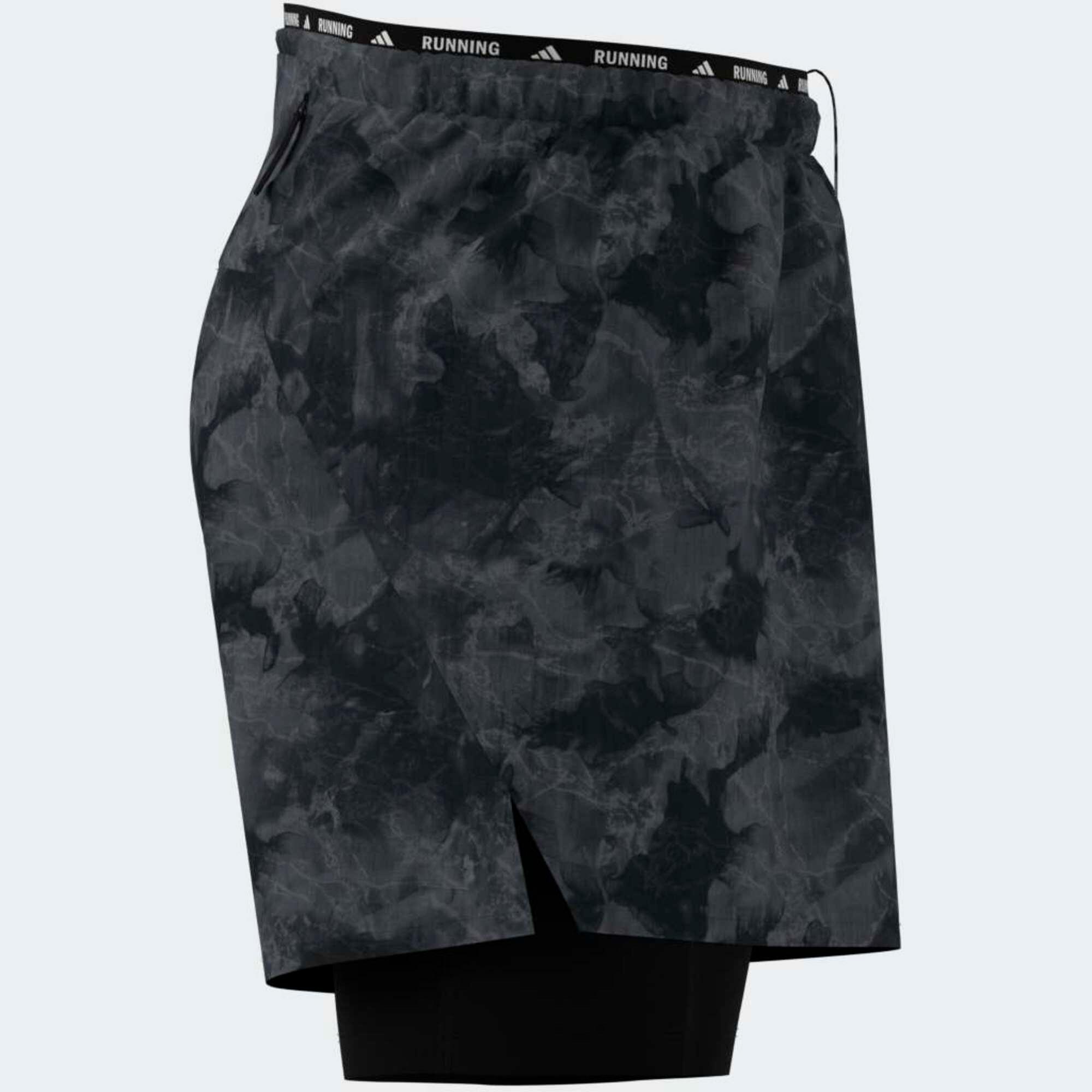 Short 2 en 1 running, Adidas ADI365 noir 6/12