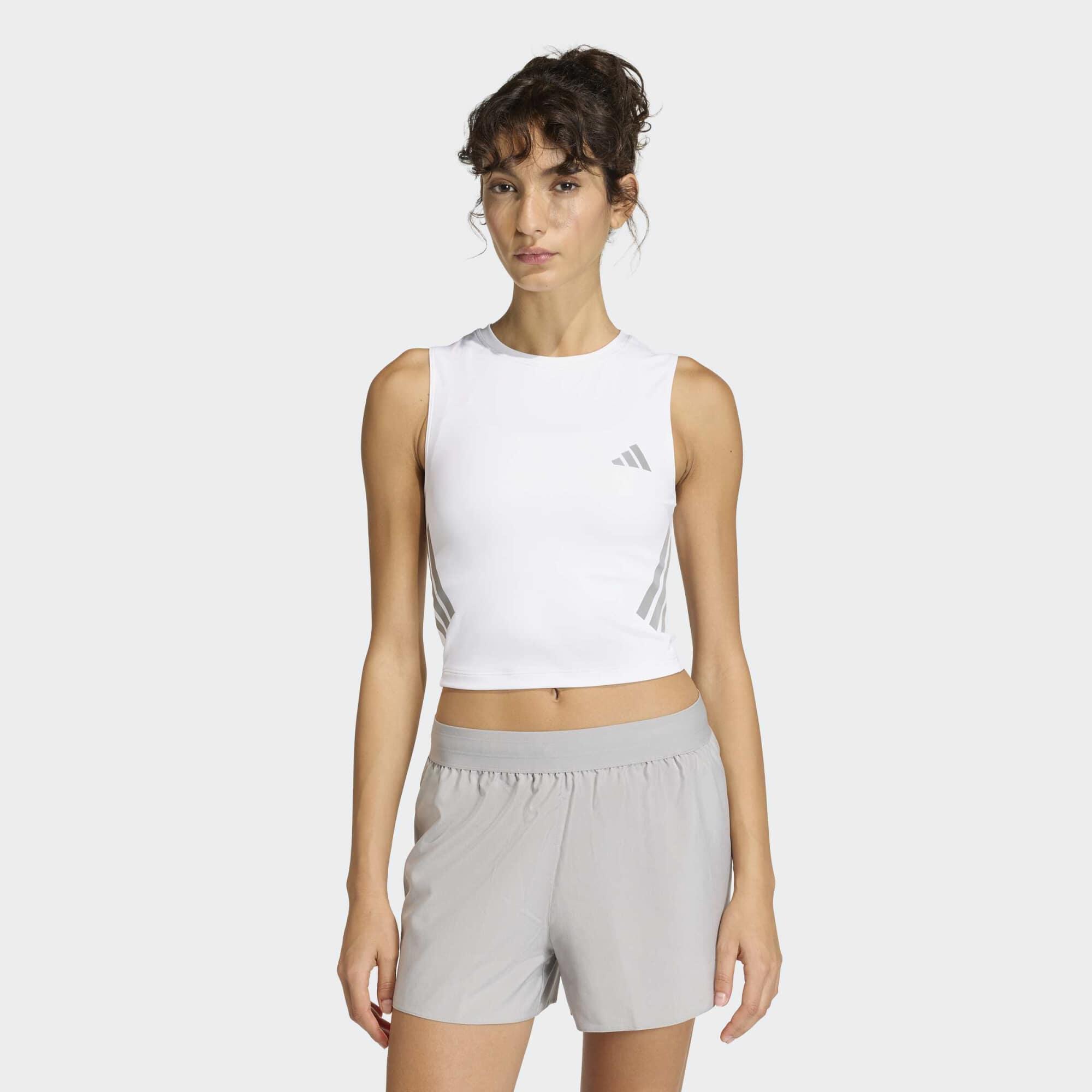 Débardeur de running femme, adidas ADI365 blanc