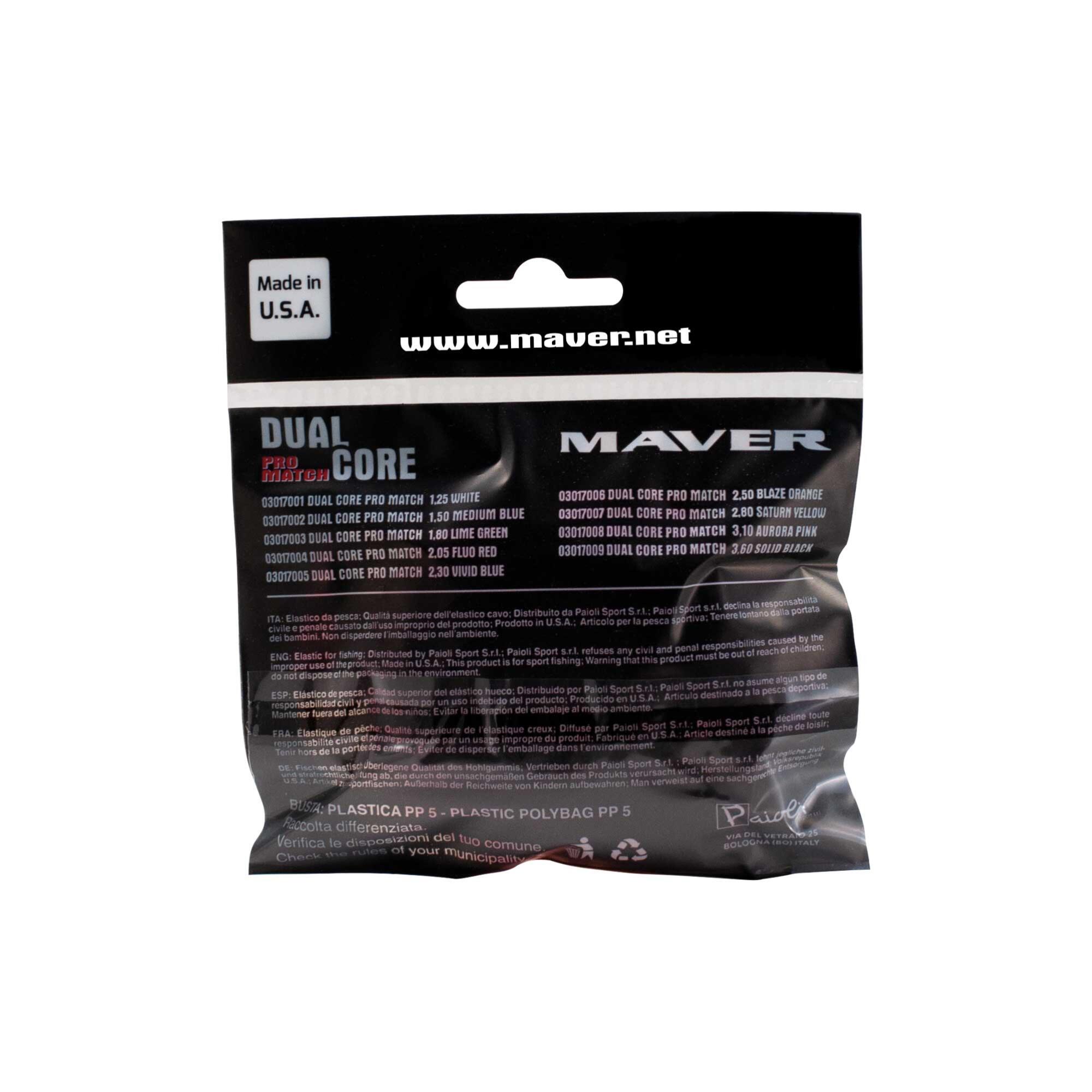 Elastico cavo pesca roubaisienne carpa Maver DUAL CORE MATCH arancione 2,5mm 5m 2/6