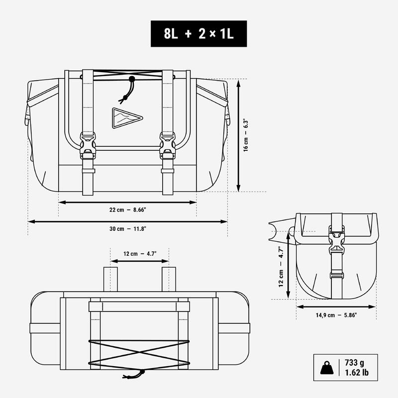Geantă bicicletă ghidon bikepacking 6 litri ADVT 500