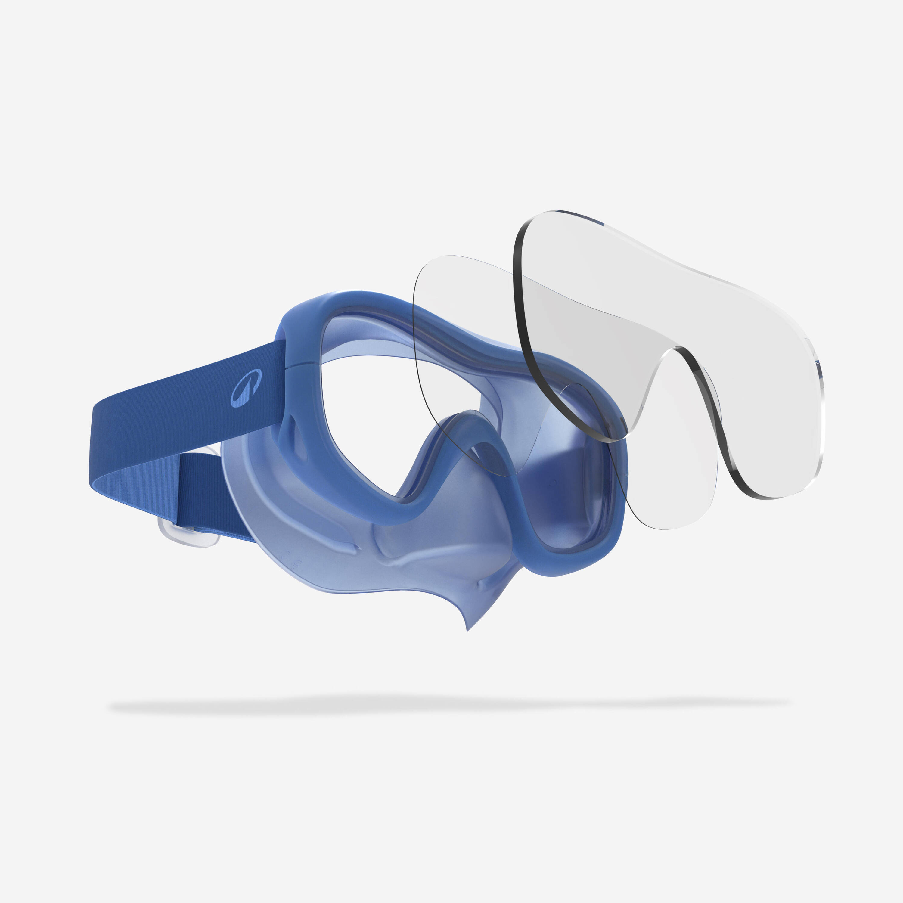 Adult snorkelling anti-fog mask and valve snorkel set, 100 Blue -  4