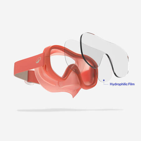 Маска для дайвінгу 100 Mono Comfort рожева/помаранчева