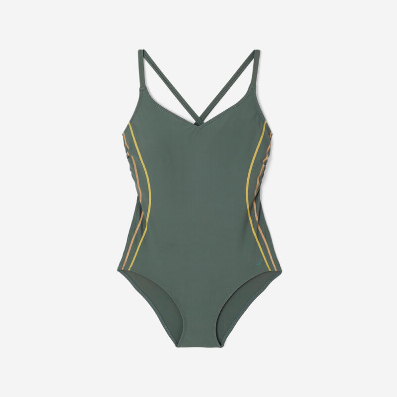 Costum de baie întreg înot Lila verde și auriu Damă