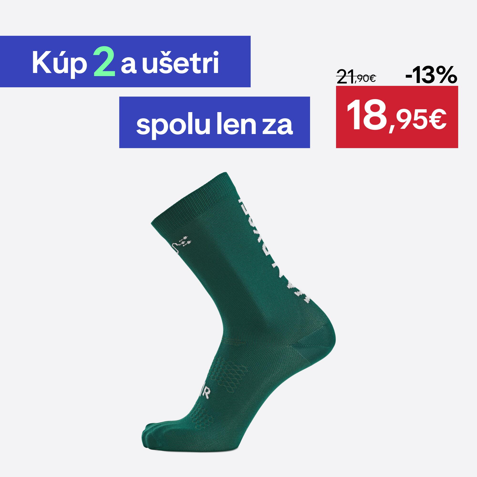 VAN RYSEL Cyklistické ponožky EDR zelené 35-38