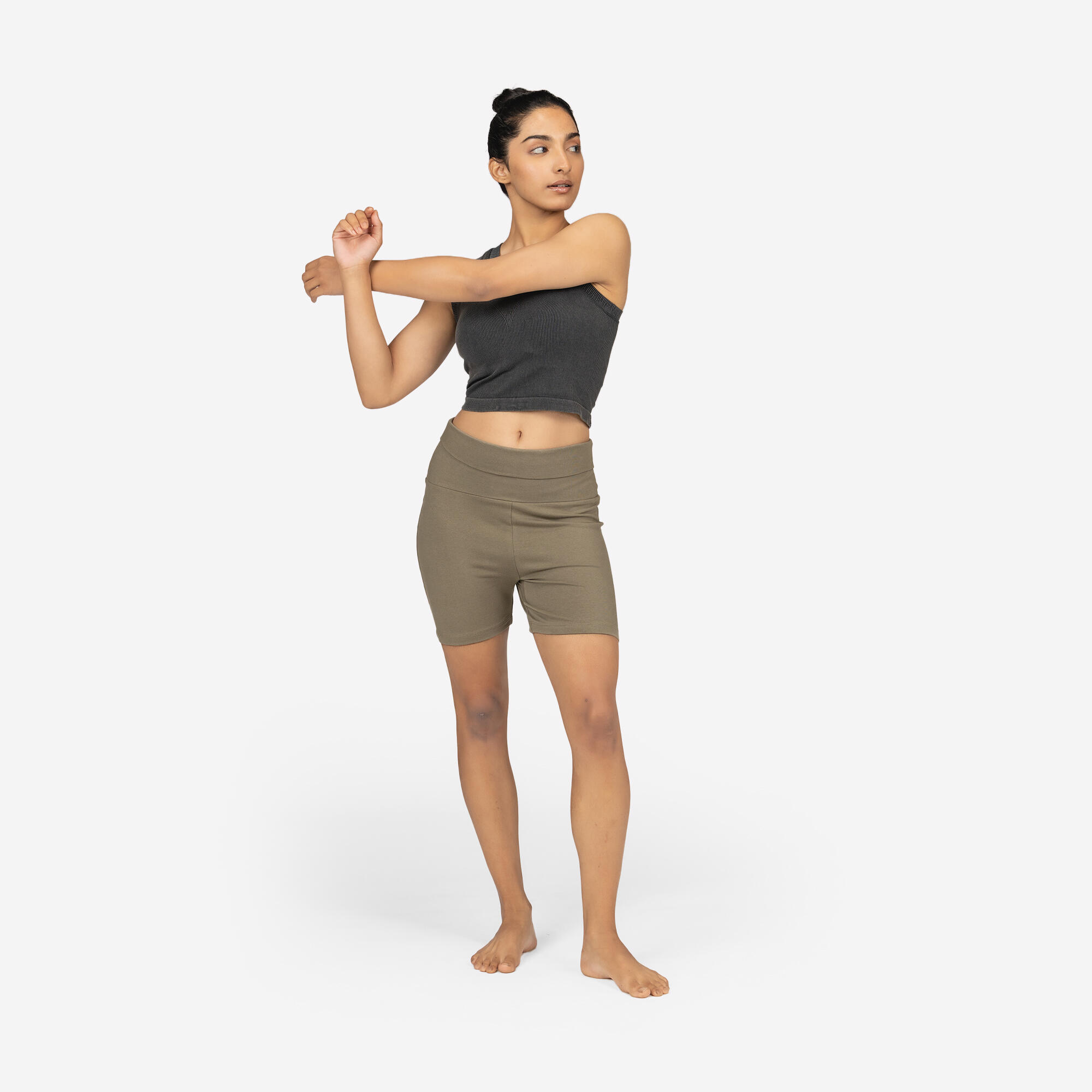Women's High-Waisted Soft Yoga Shorts-image-4