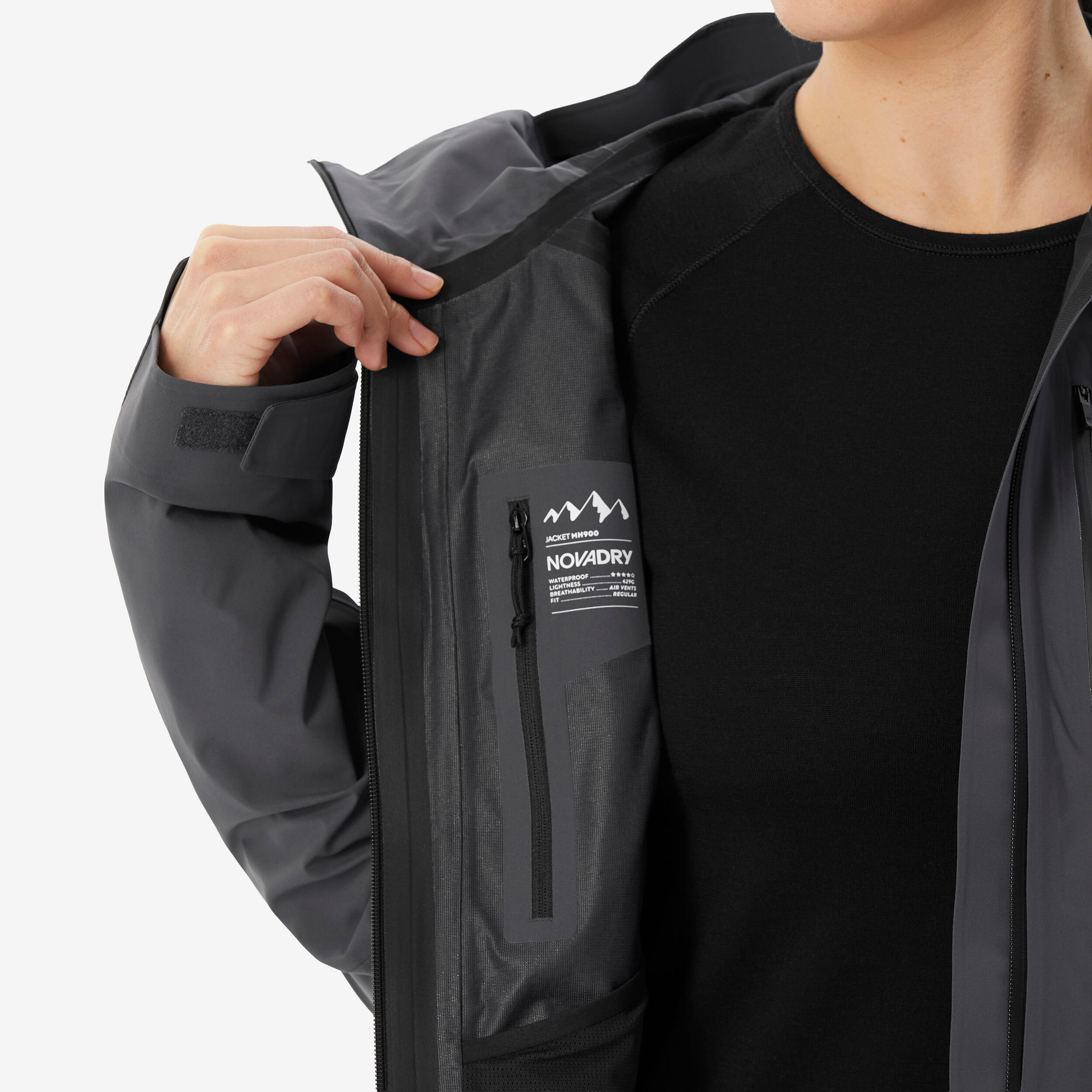 Manteau de randonnée imperméable femme, MH 900 10/20